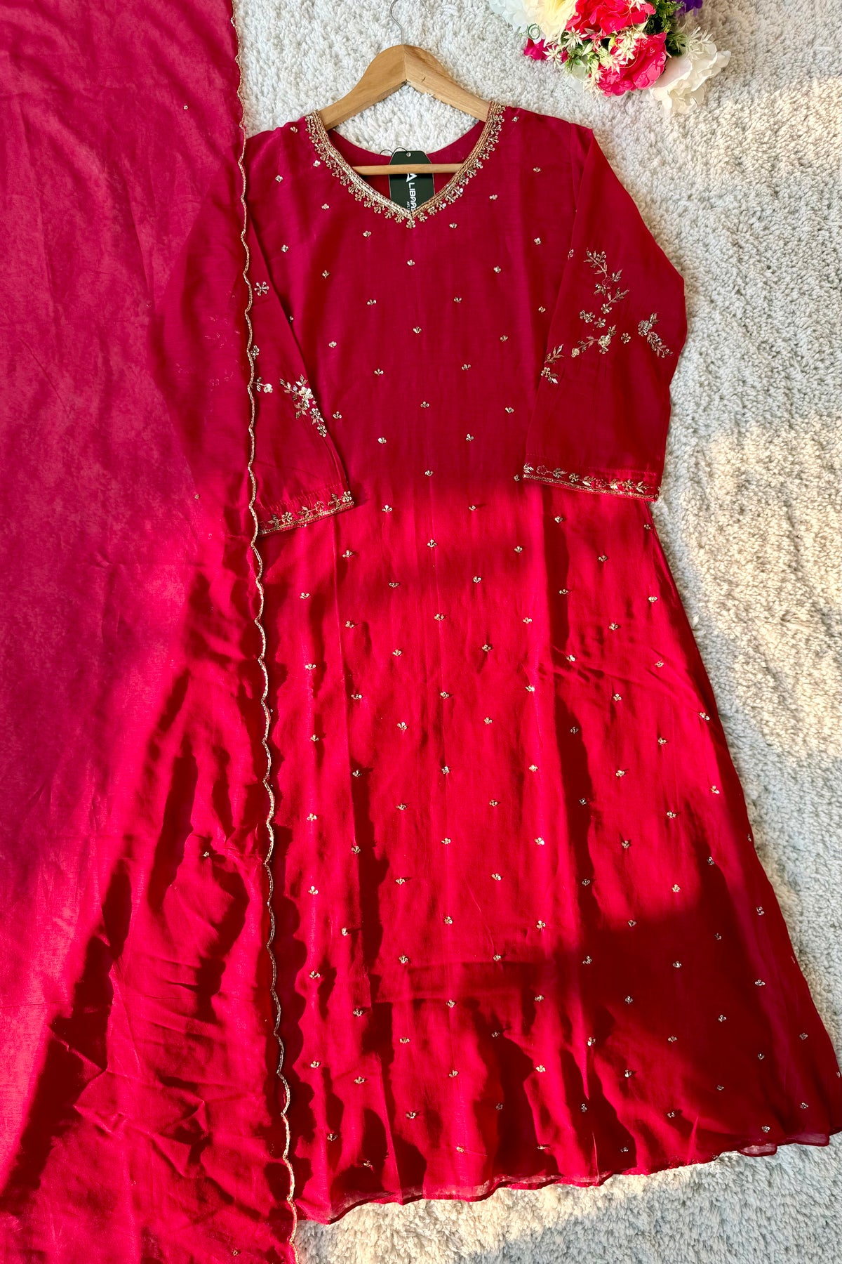 ✨Aditi - Karwa Chauth Special Mul Chanderi A-Line Kurta sets