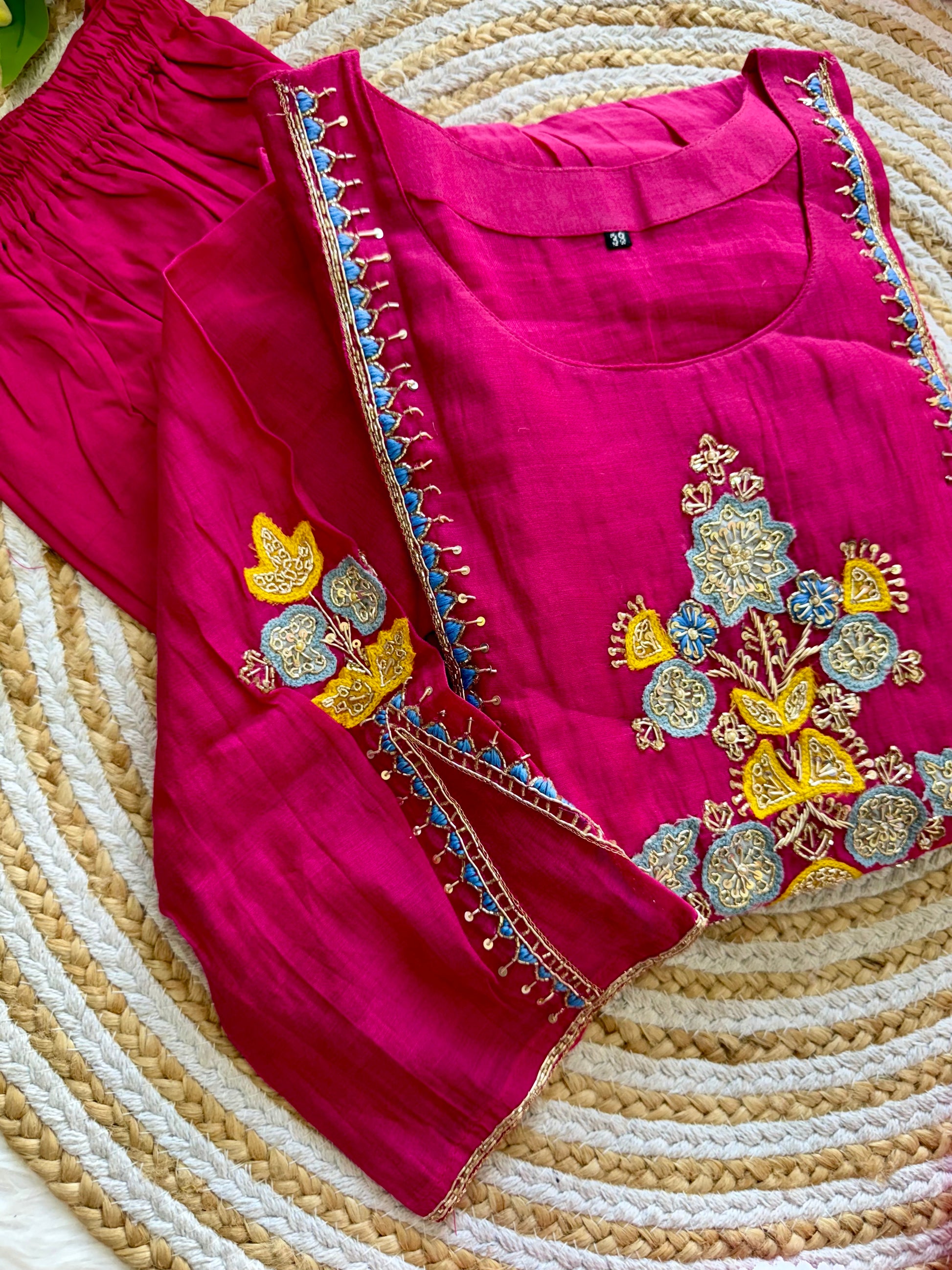 “AADHYA” Premium Mul Chanderi anarkali suit set