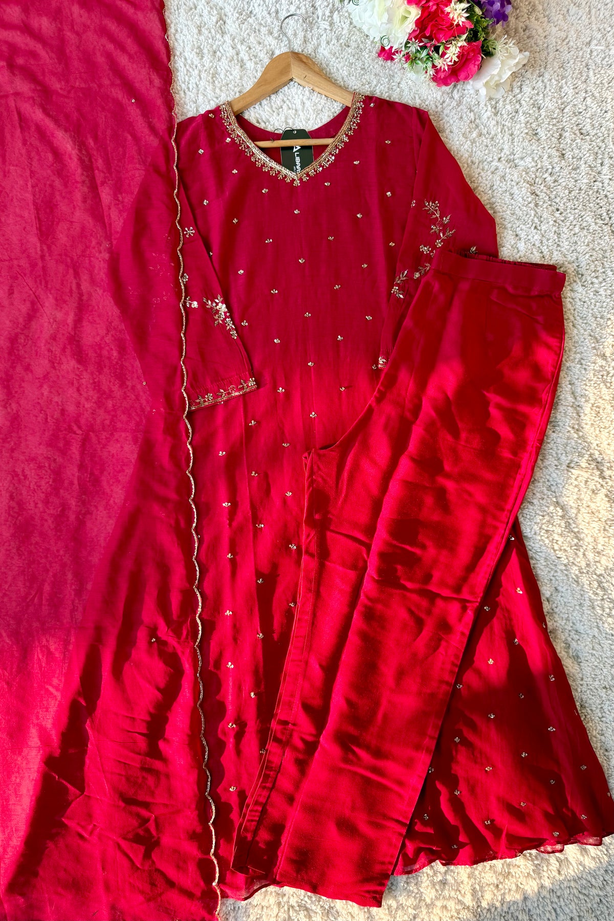 ✨Aditi - Karwa Chauth Special Mul Chanderi A-Line Kurta sets