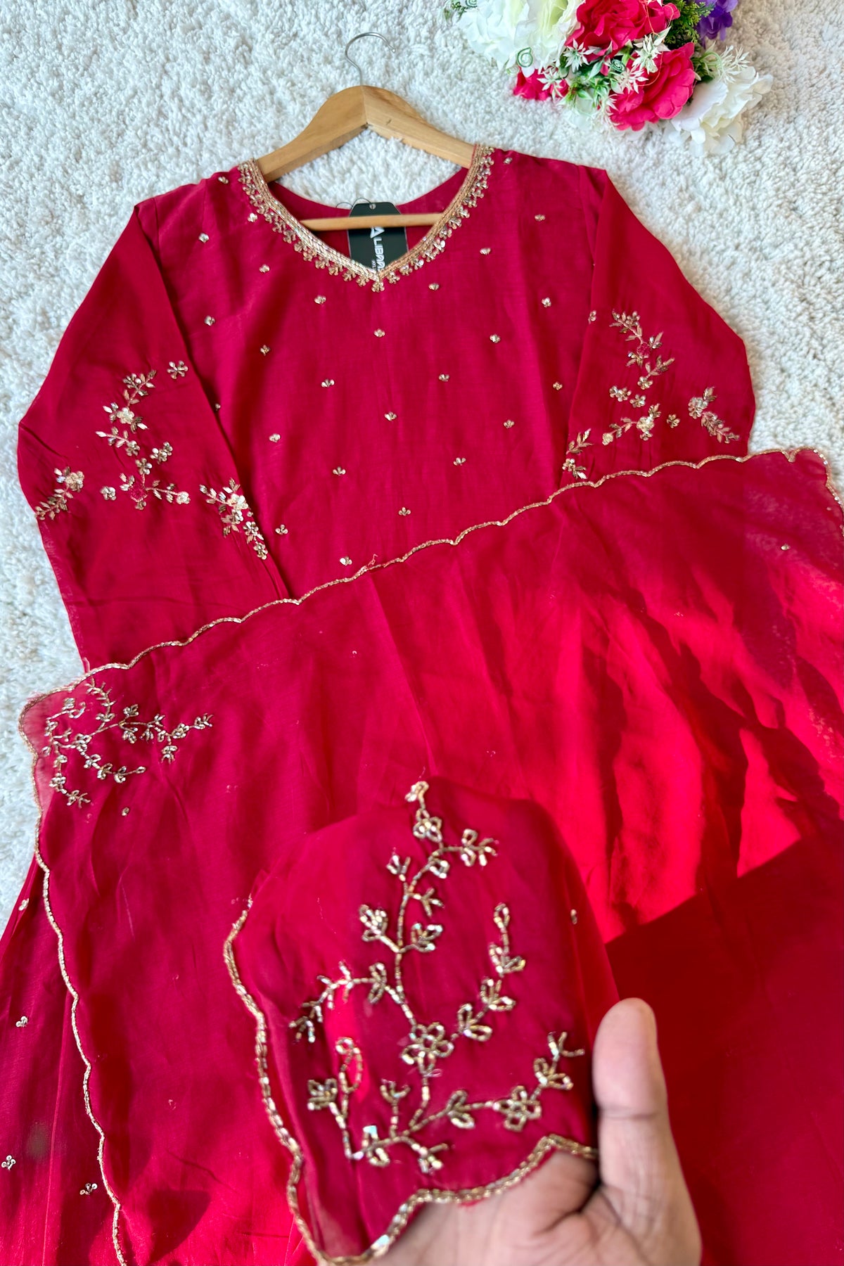✨Aditi - Karwa Chauth Special Mul Chanderi A-Line Kurta sets