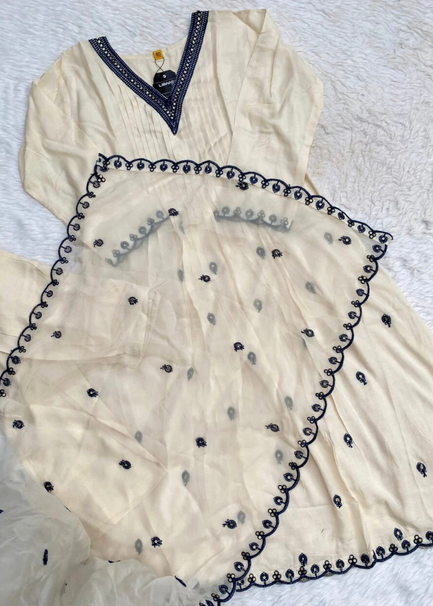 “Umang” Muslin silk anarkali kurti bottom with dupatta set