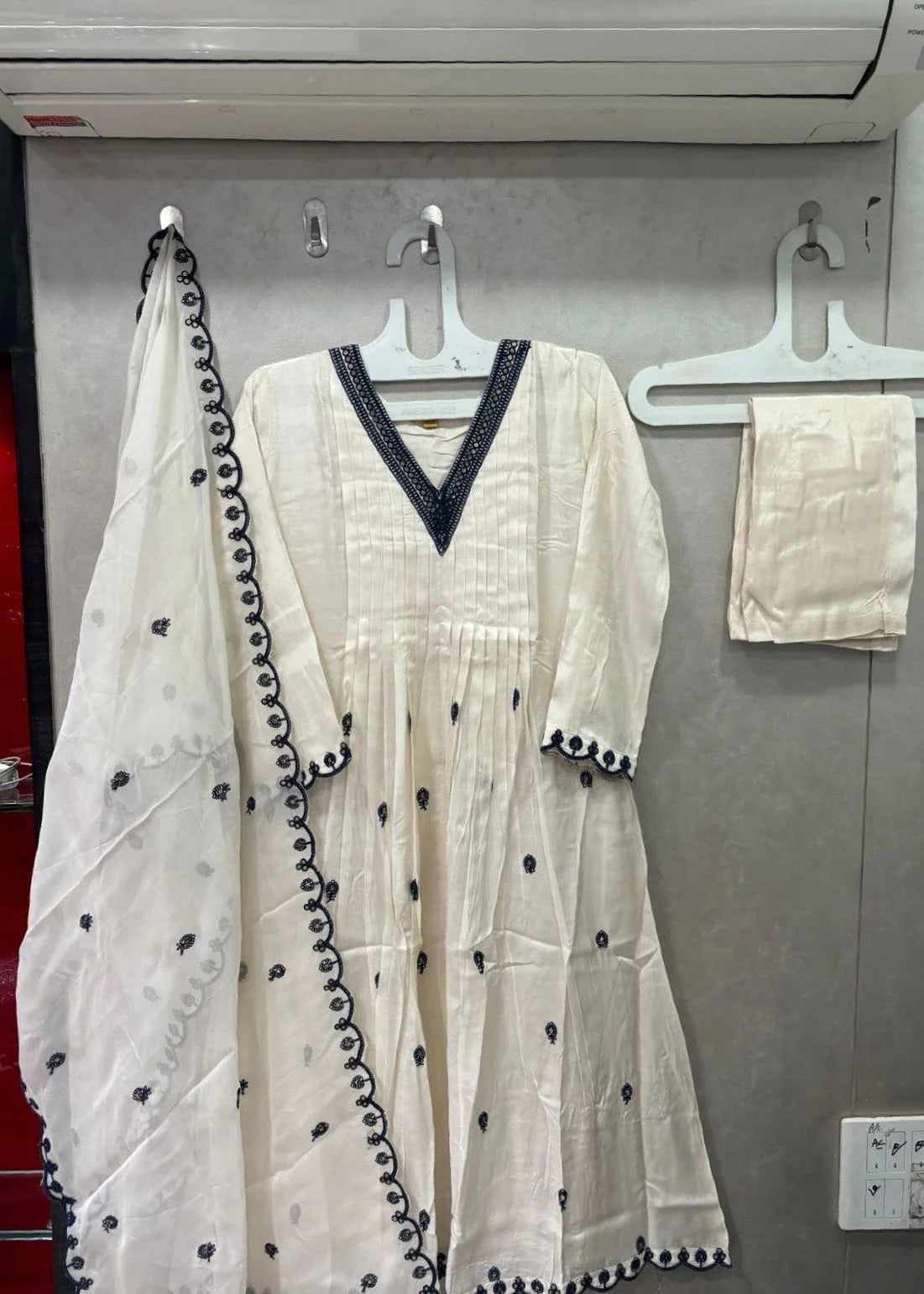 “Umang” Muslin silk anarkali kurti bottom with dupatta set
