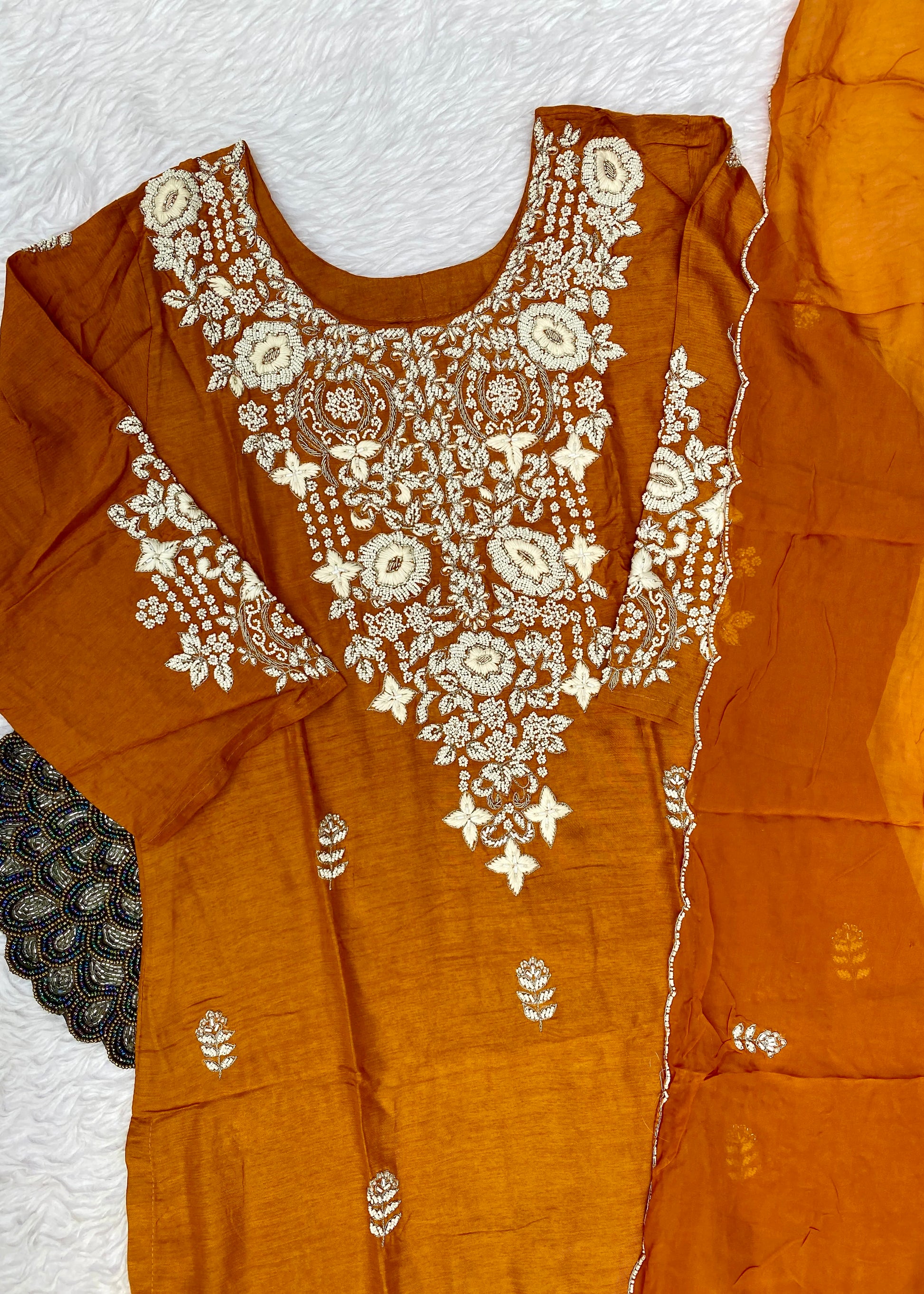 “ SUHANA” A very beautiful festival wear special rust orange set