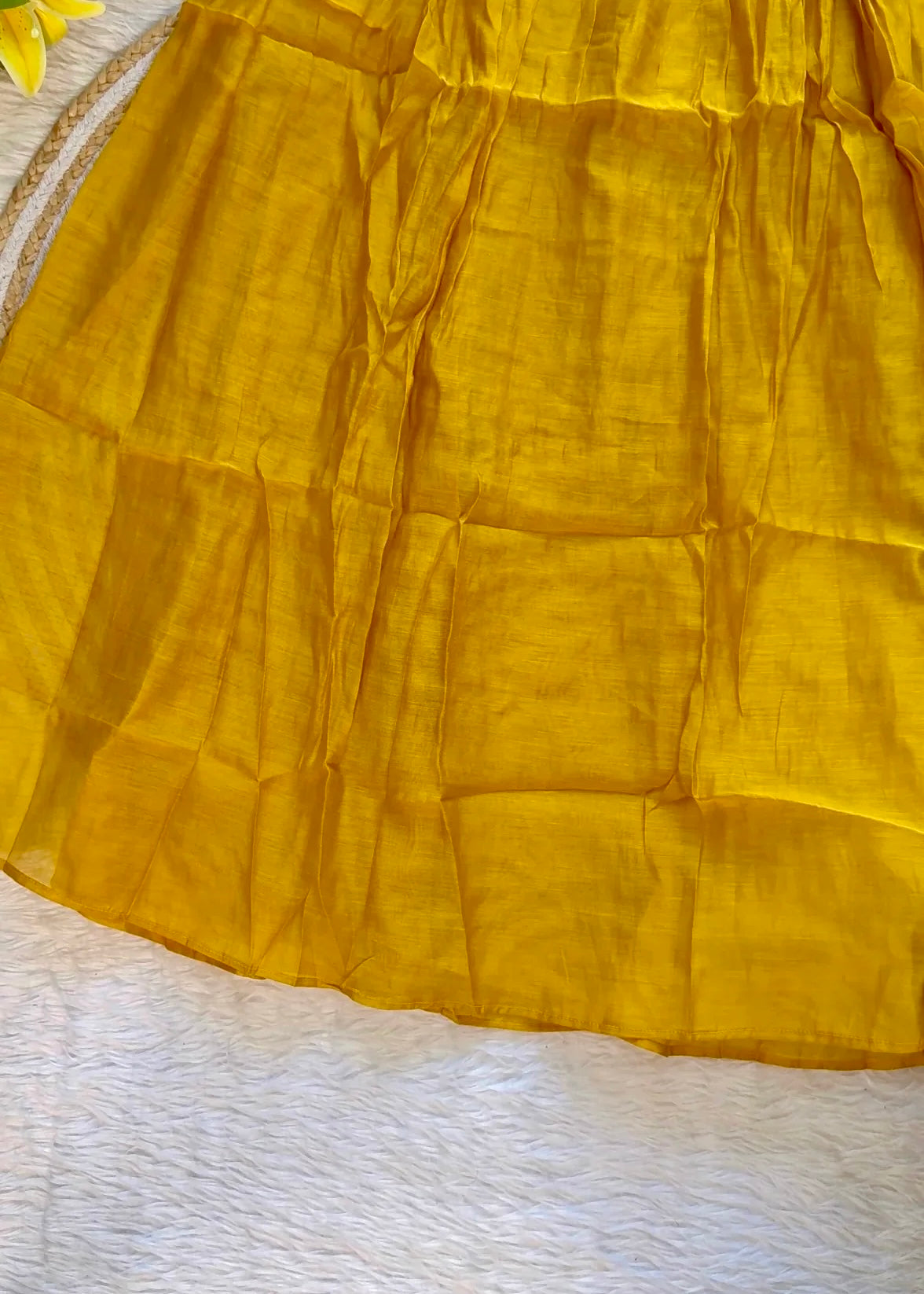 “MAITHALI” Beautiful side cut Mul Chanderi dress