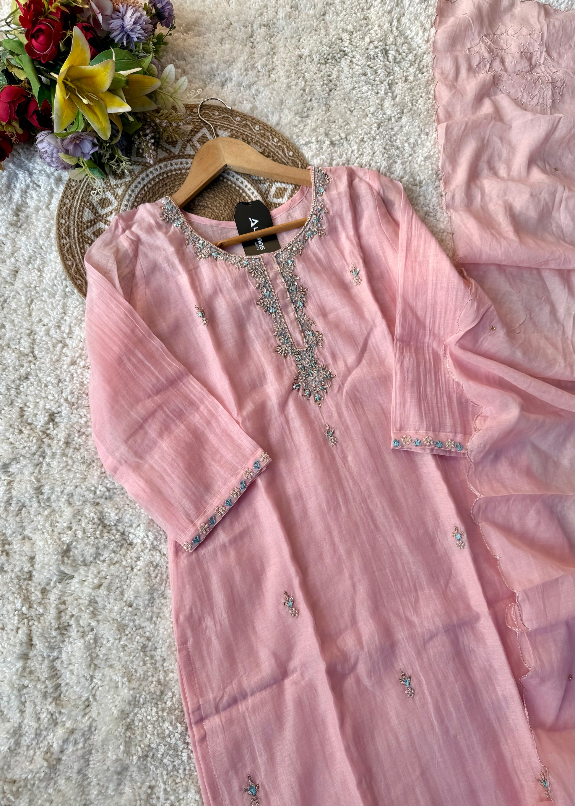 ✨ “Aarini – Soft Mul Chanderi Straight Kurta Set
