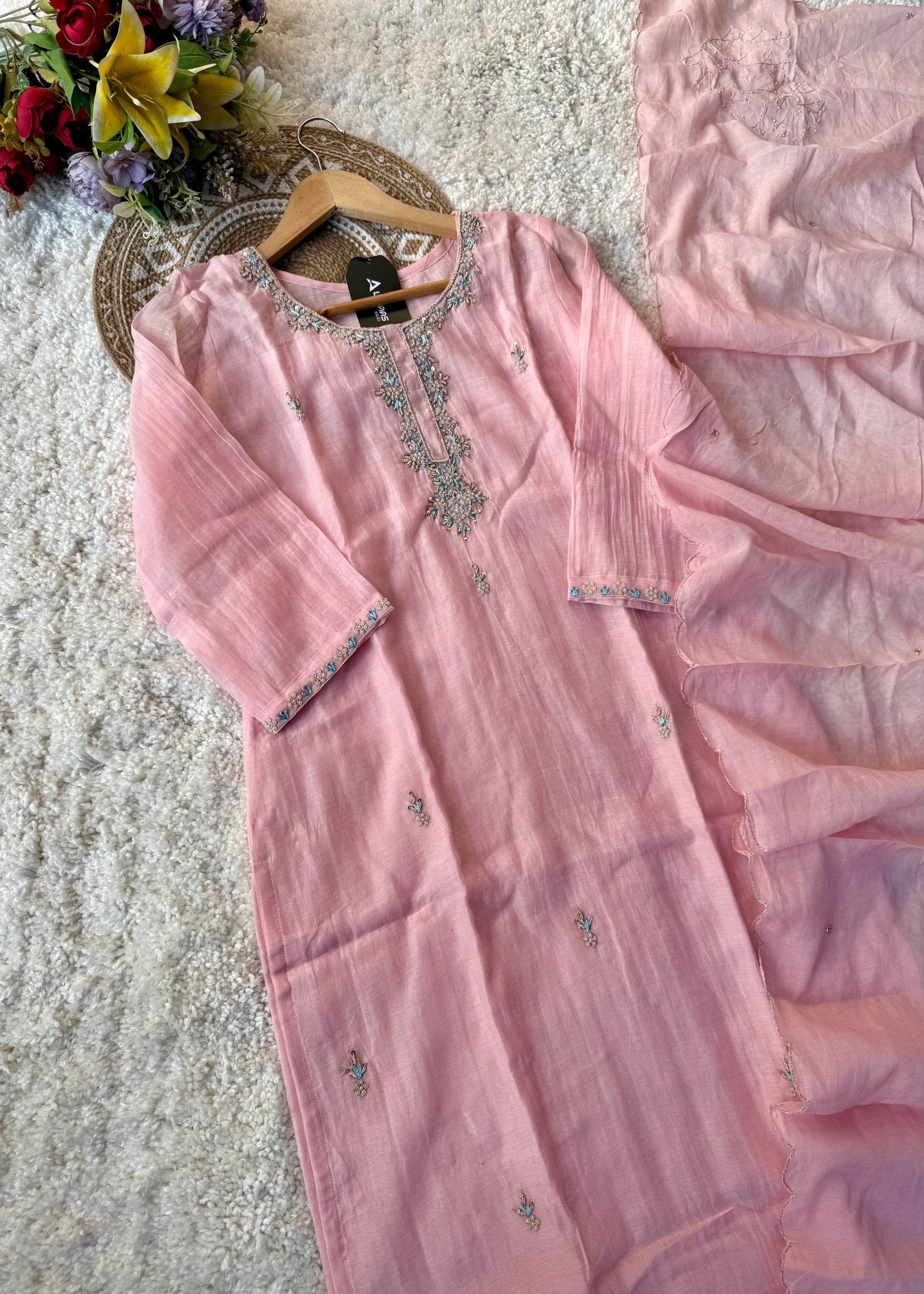 ✨ “Aarini – Soft Mul Chanderi Straight Kurta Set