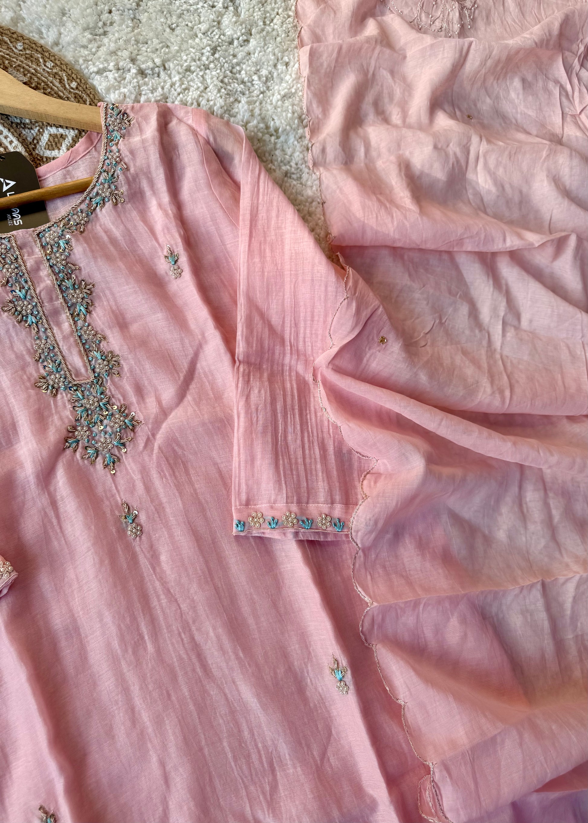 ✨ “Aarini – Soft Mul Chanderi Straight Kurta Set