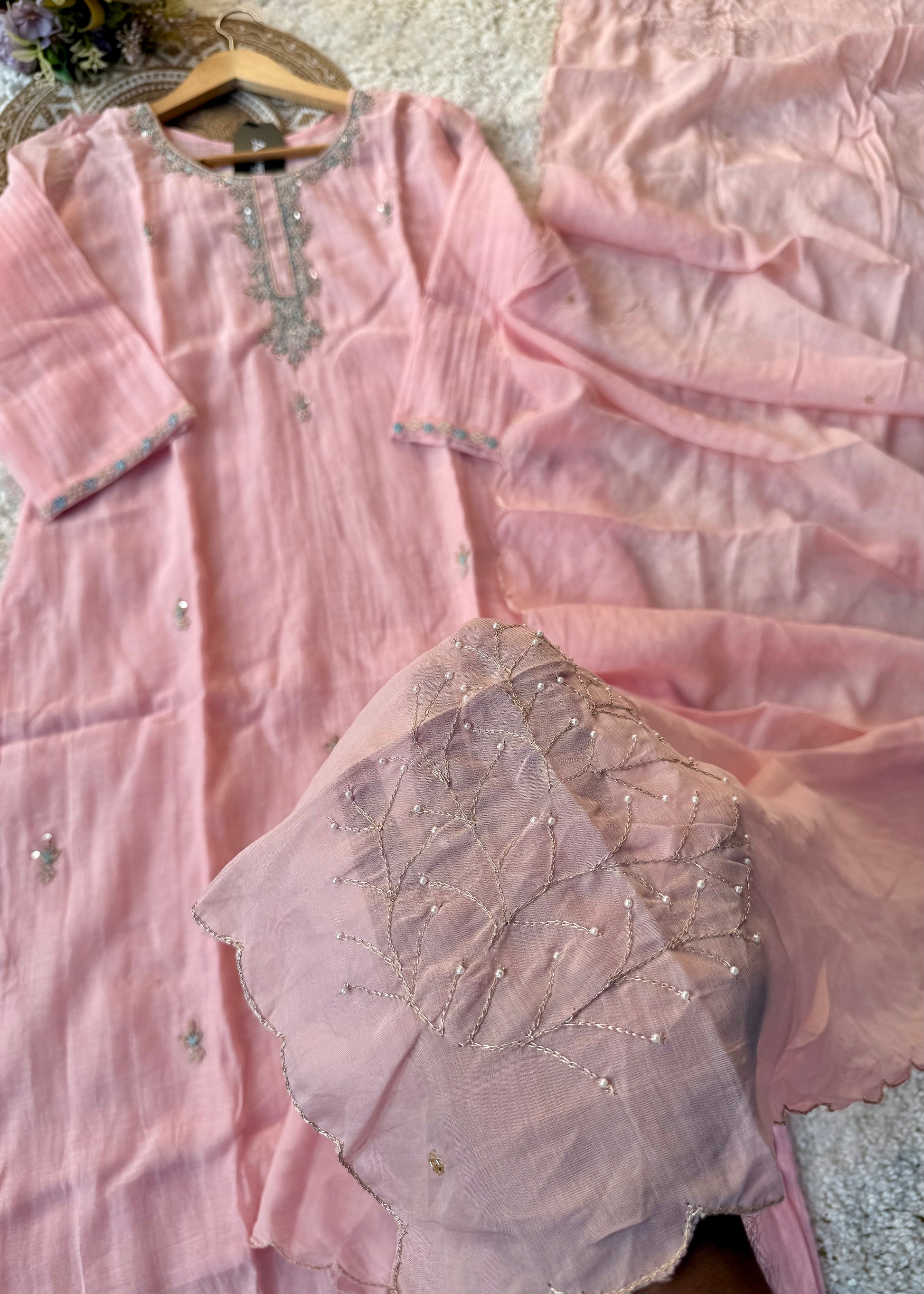 ✨ “Aarini – Soft Mul Chanderi Straight Kurta Set