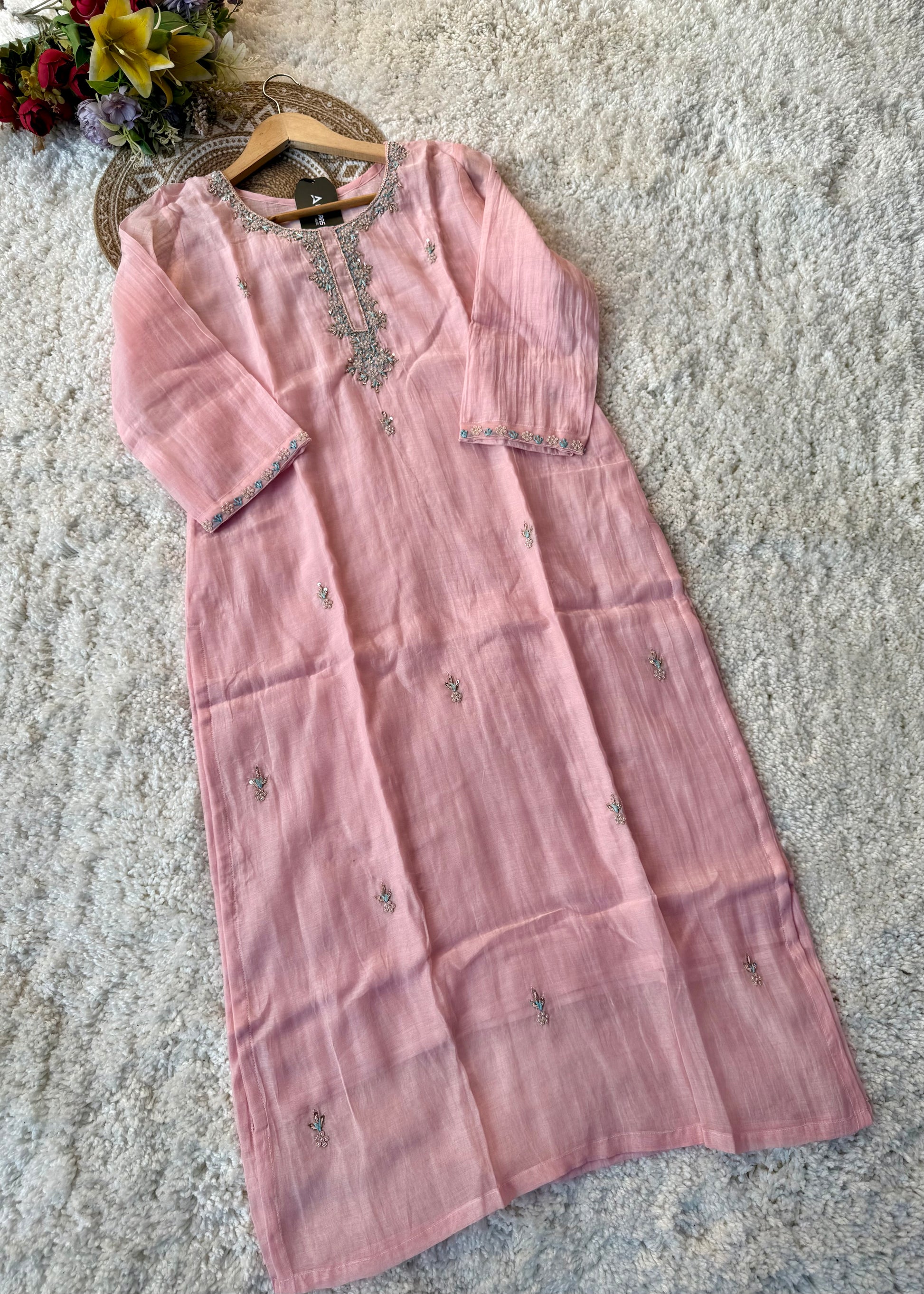 ✨ “Aarini – Soft Mul Chanderi Straight Kurta Set