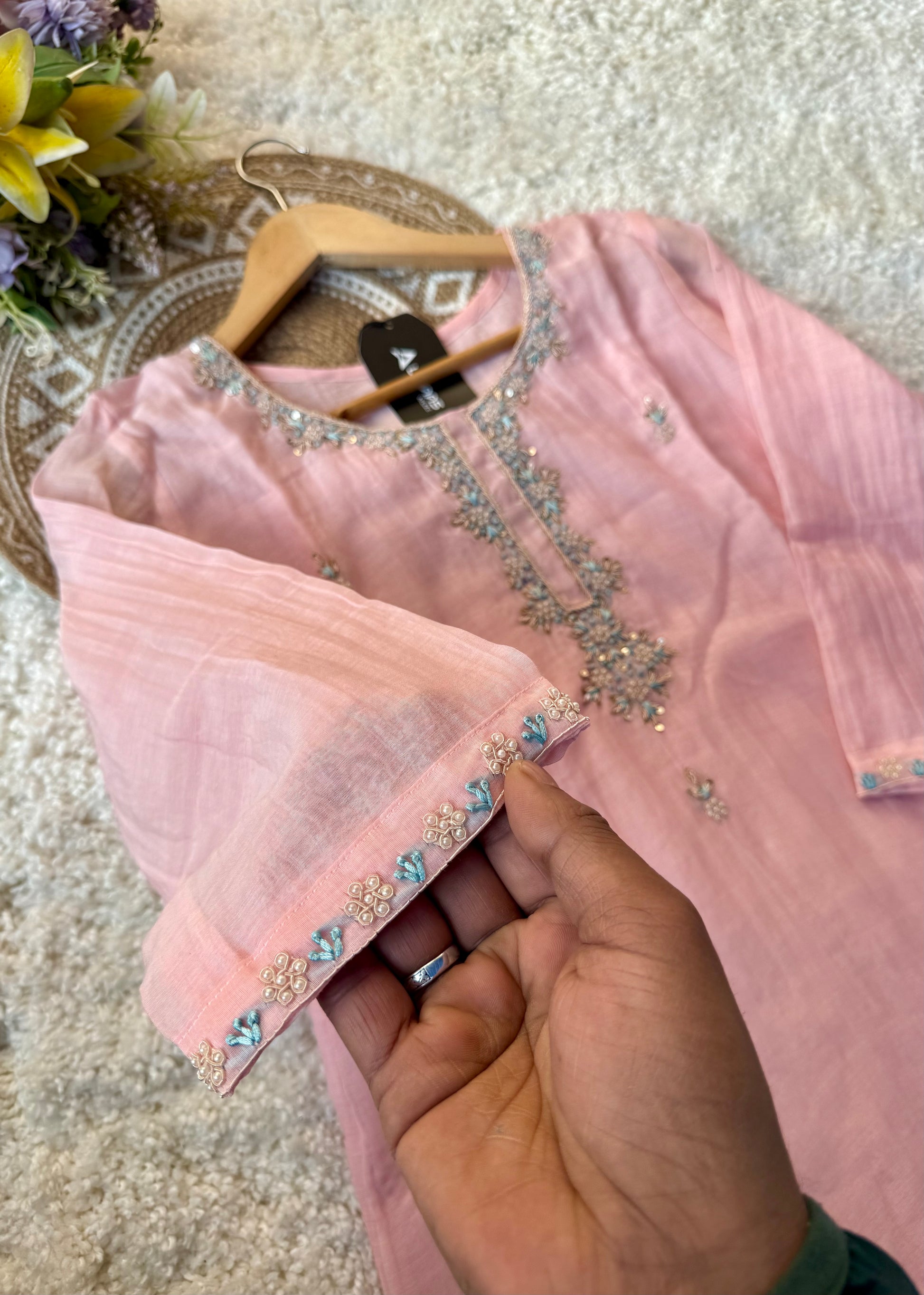 ✨ “Aarini – Soft Mul Chanderi Straight Kurta Set