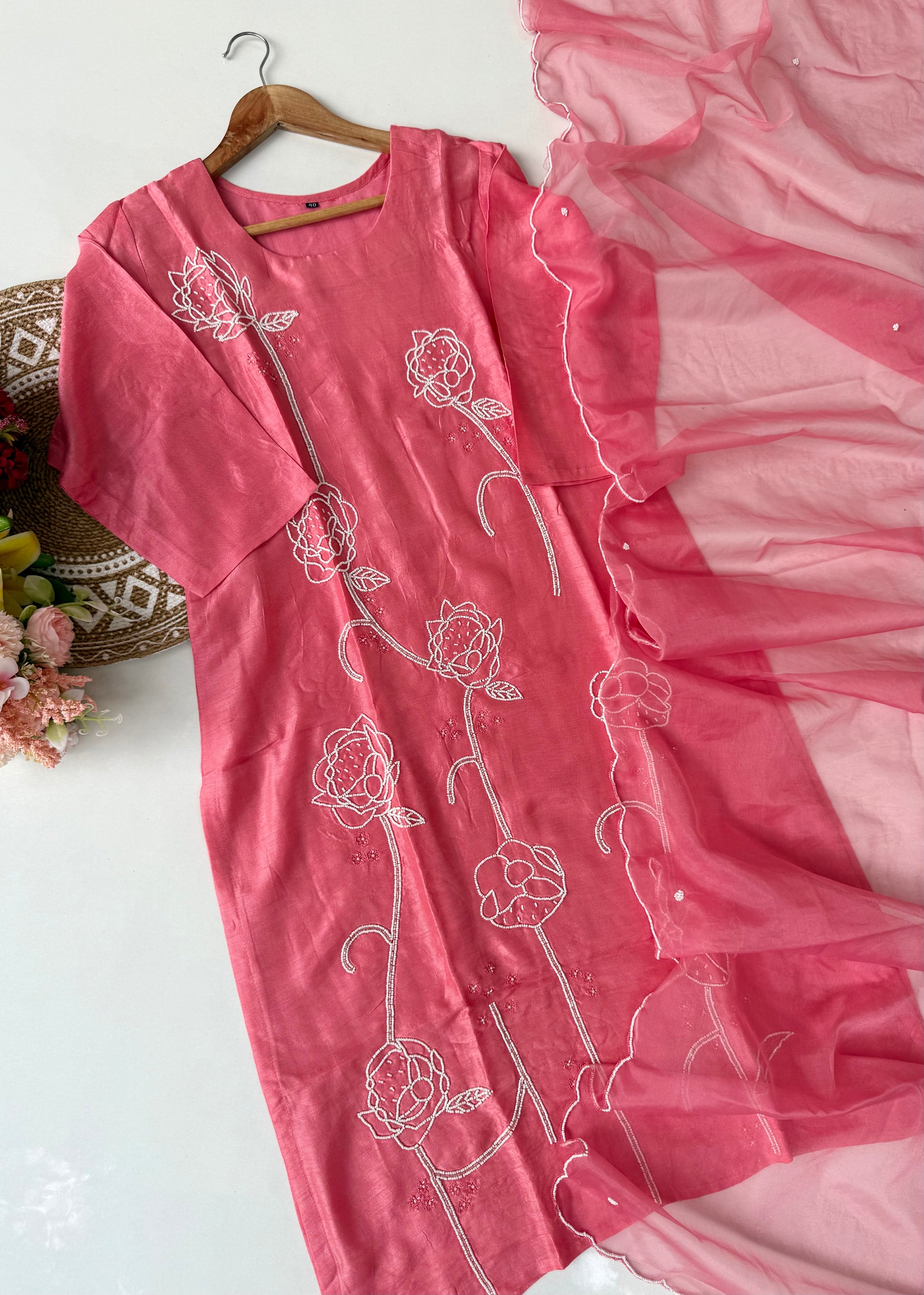“Sarah” Premium Dola silk heavy handwork kurta set 🛍️