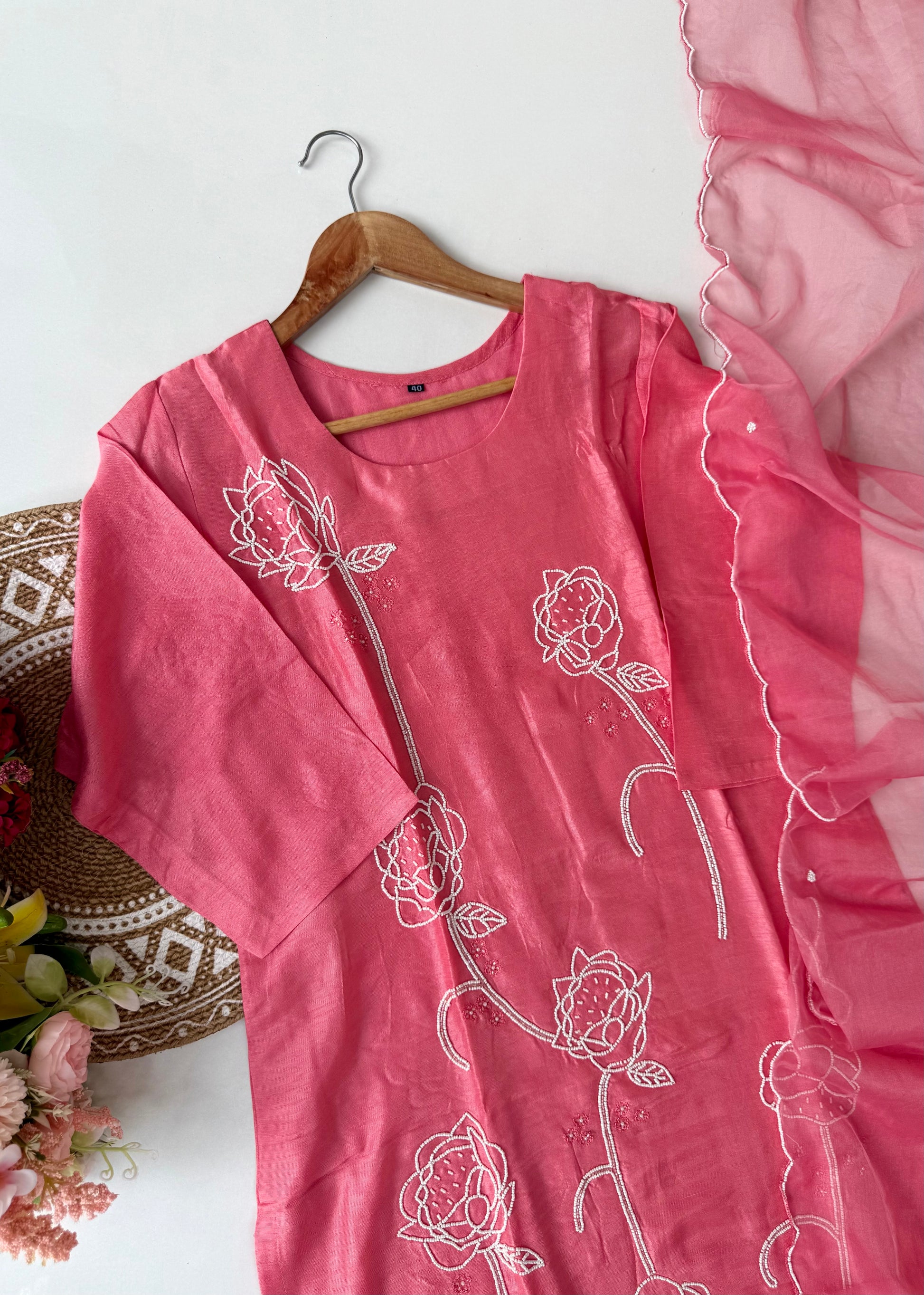 “Sarah” Premium Dola silk heavy handwork kurta set 🛍️