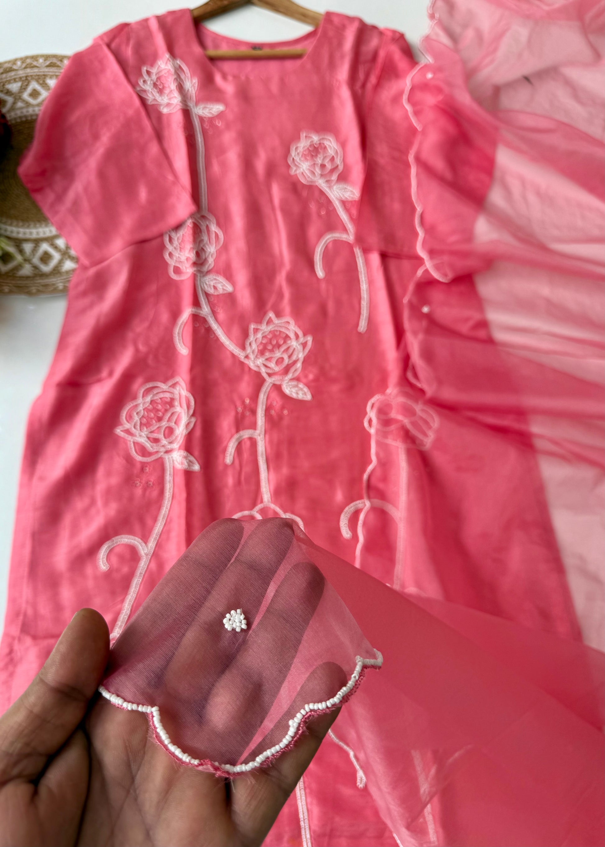 “Sarah” Premium Dola silk heavy handwork kurta set 🛍️