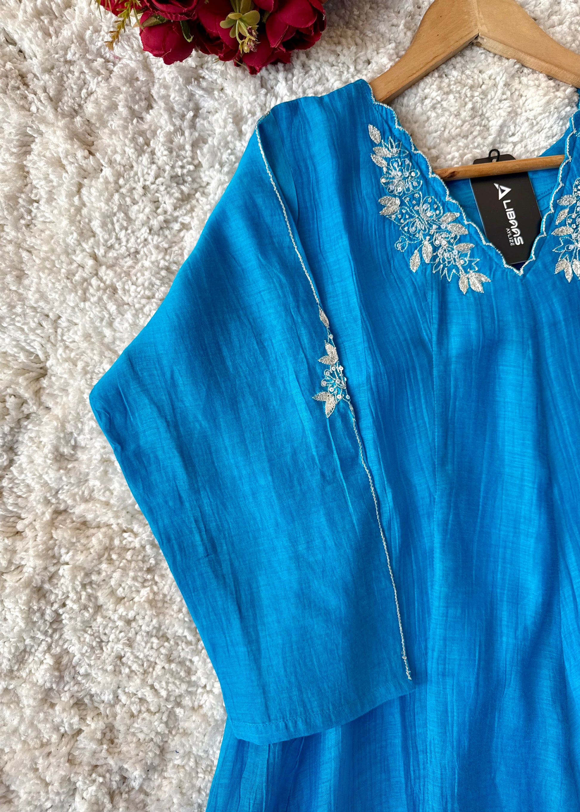 ✨ “Azure – Blue Elegance Mul Chanderi A-Line Suit