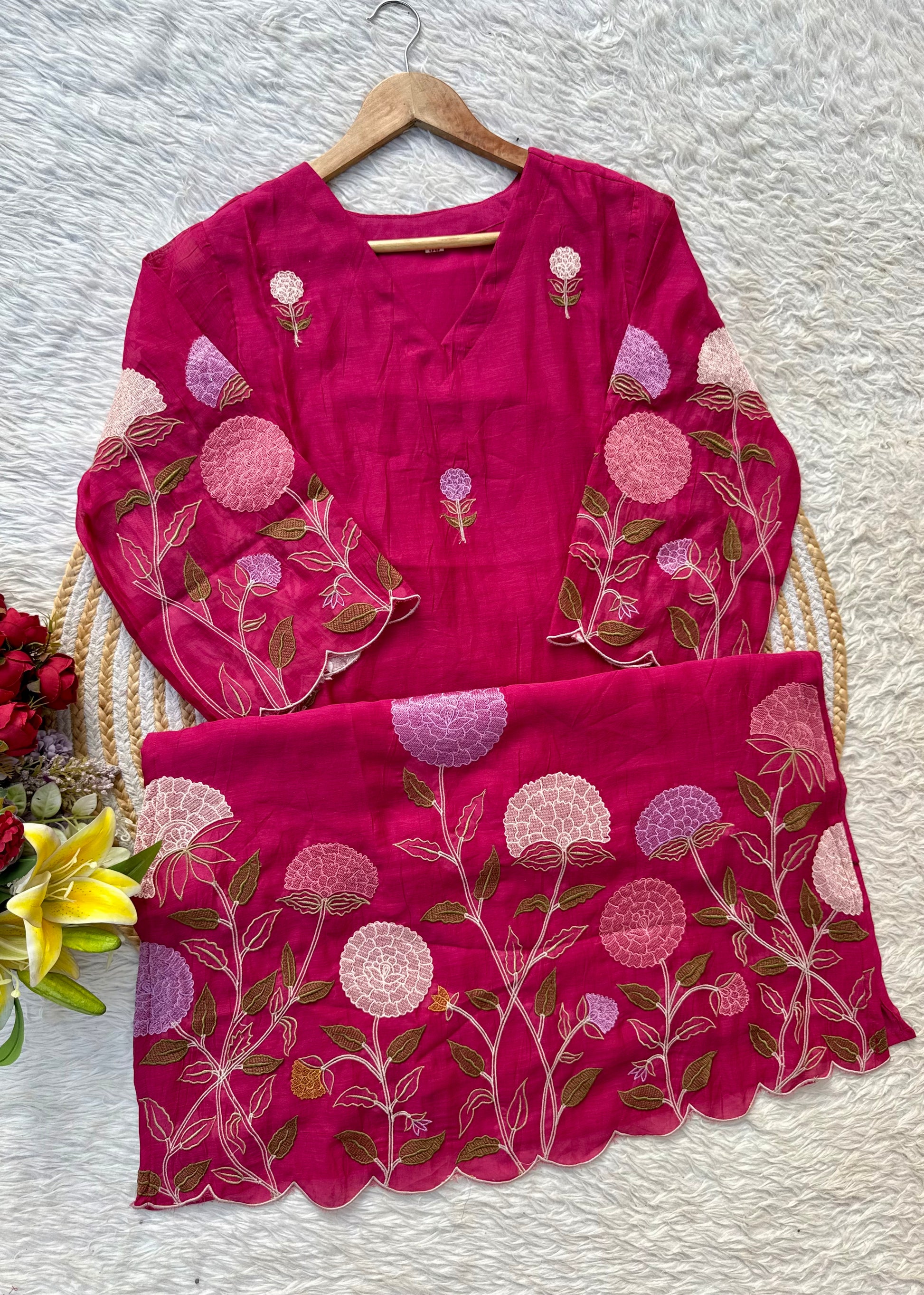 “NAVI” Premium Mul Chanderi party wear kurta set