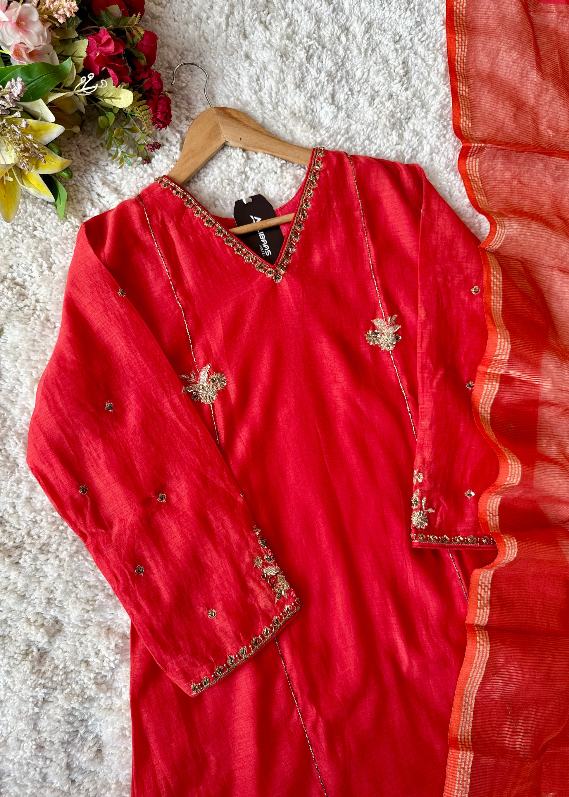 “Aavya” Premium Mul Chanderi A-Line Suit 💕