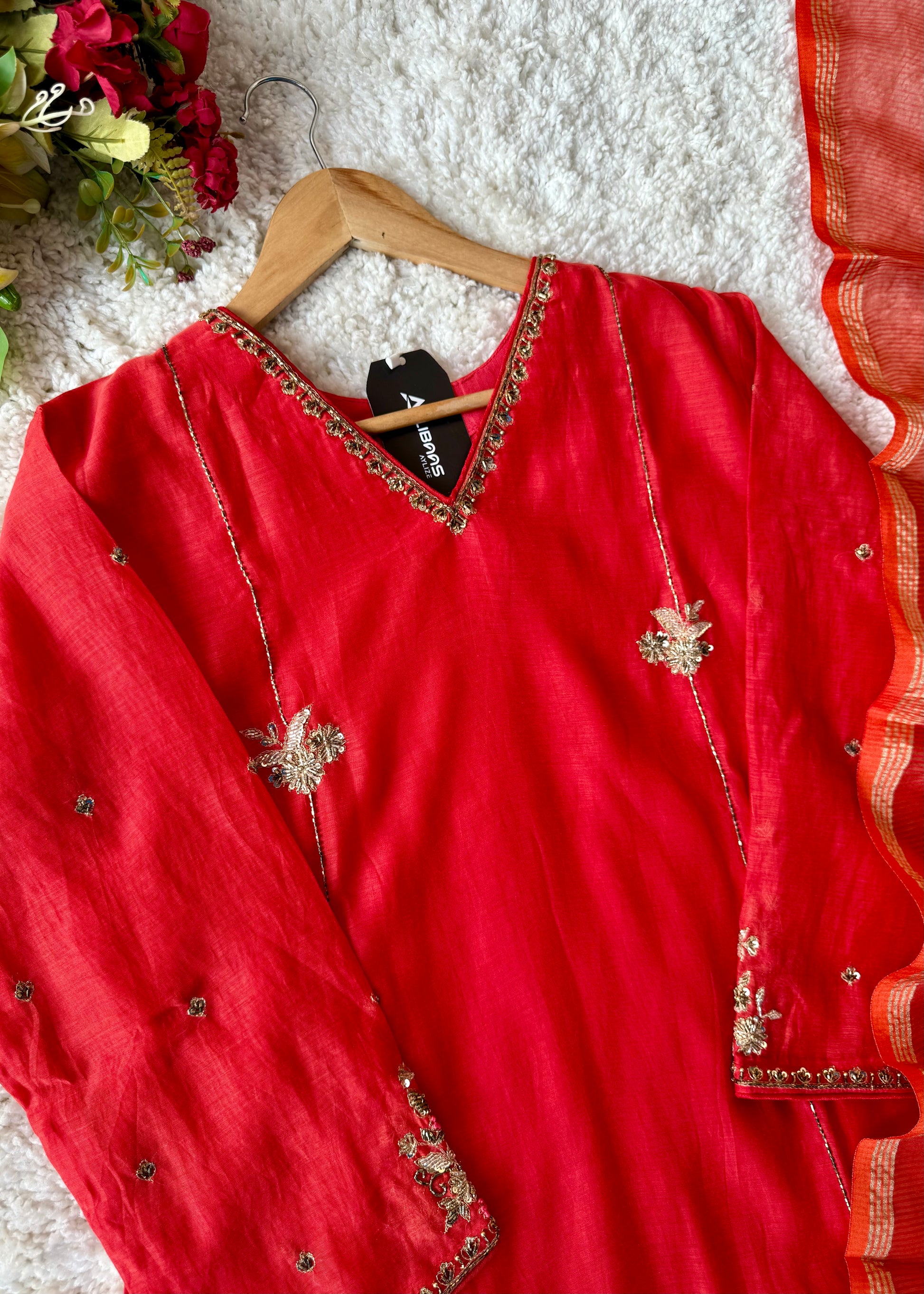 “Aavya” Premium Mul Chanderi A-Line Suit 💕