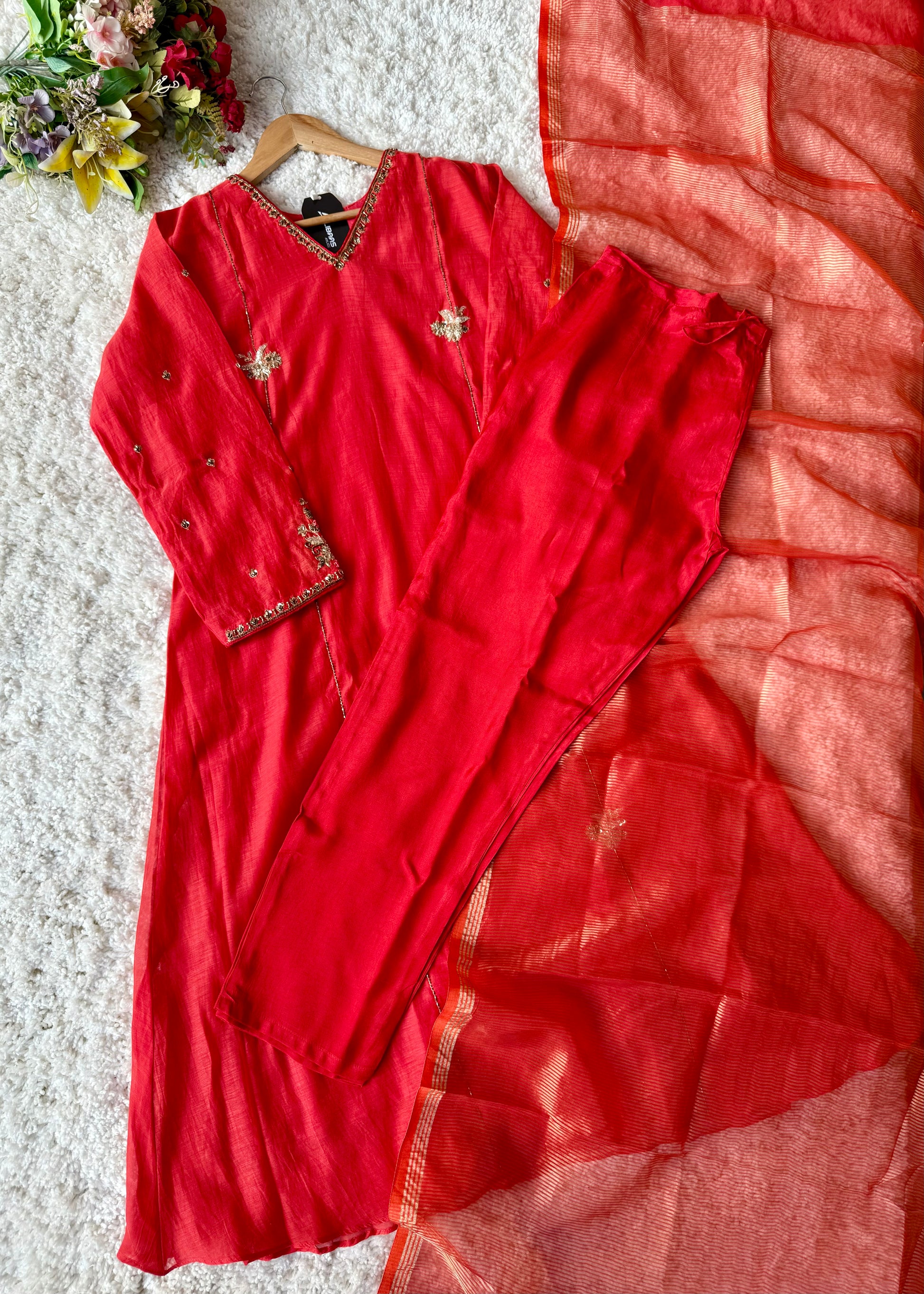 “Aavya” Premium Mul Chanderi A-Line Suit 💕