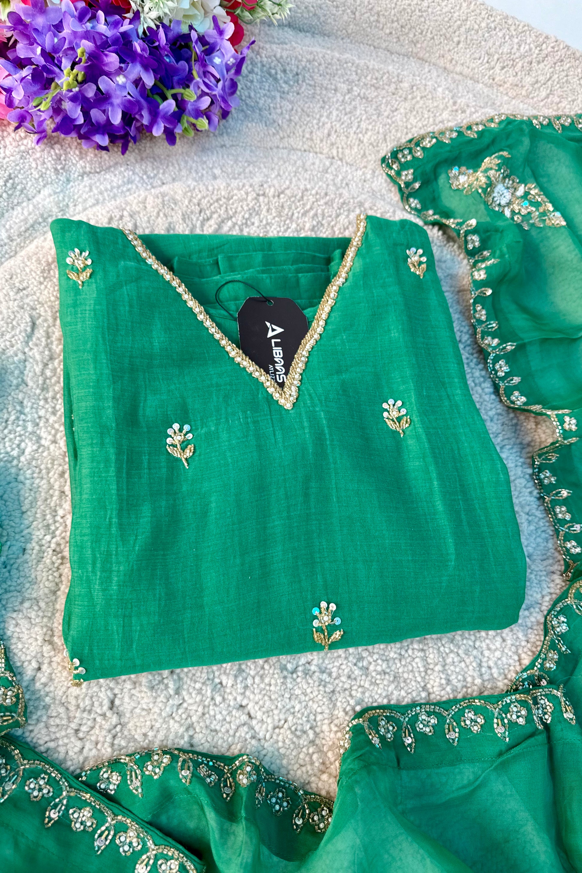 ✨”Mehar– Premium Party wear Mul Chanderi A-Line Kurta Set✨