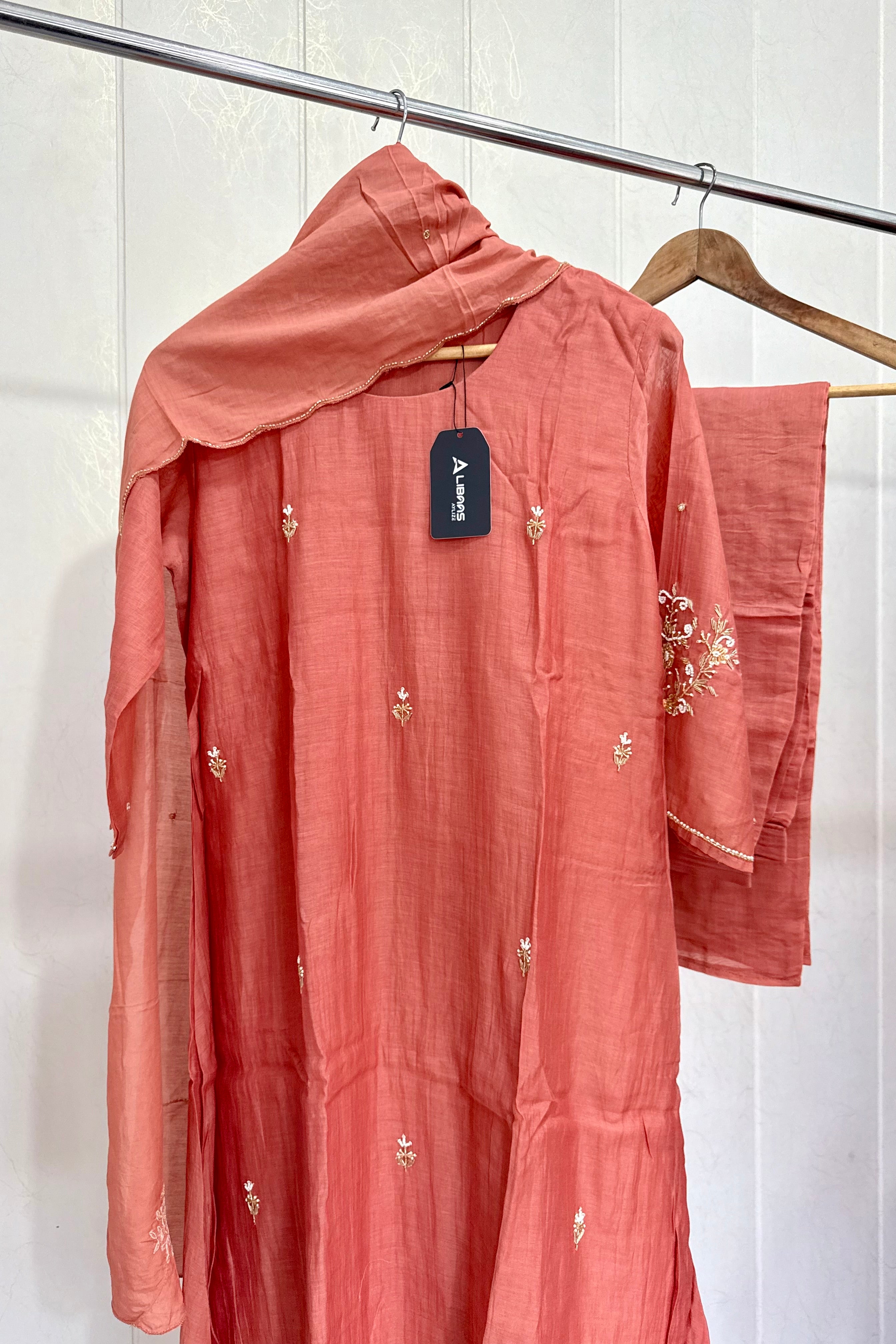 “Iqrah” premium Mul-Chanderi Party wear A Line suit set