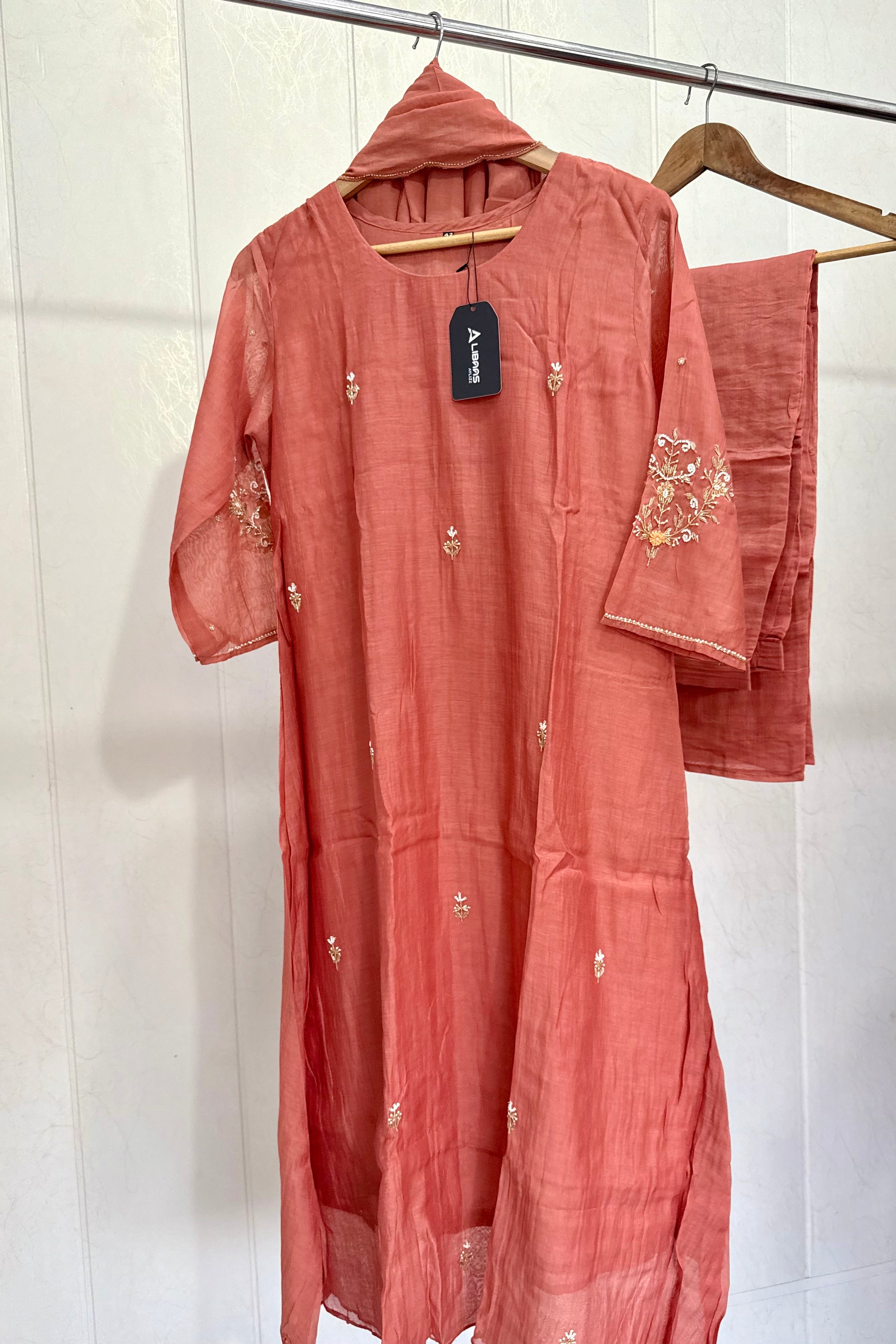 “Iqrah” premium Mul-Chanderi Party wear A Line suit set