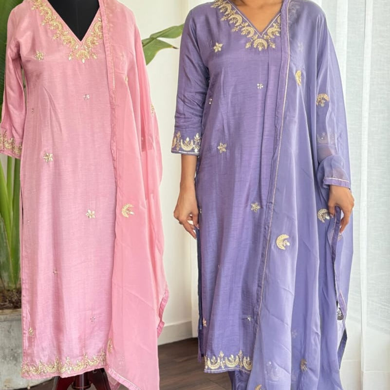 “Chandni” A very beautiful handwork dola silk set