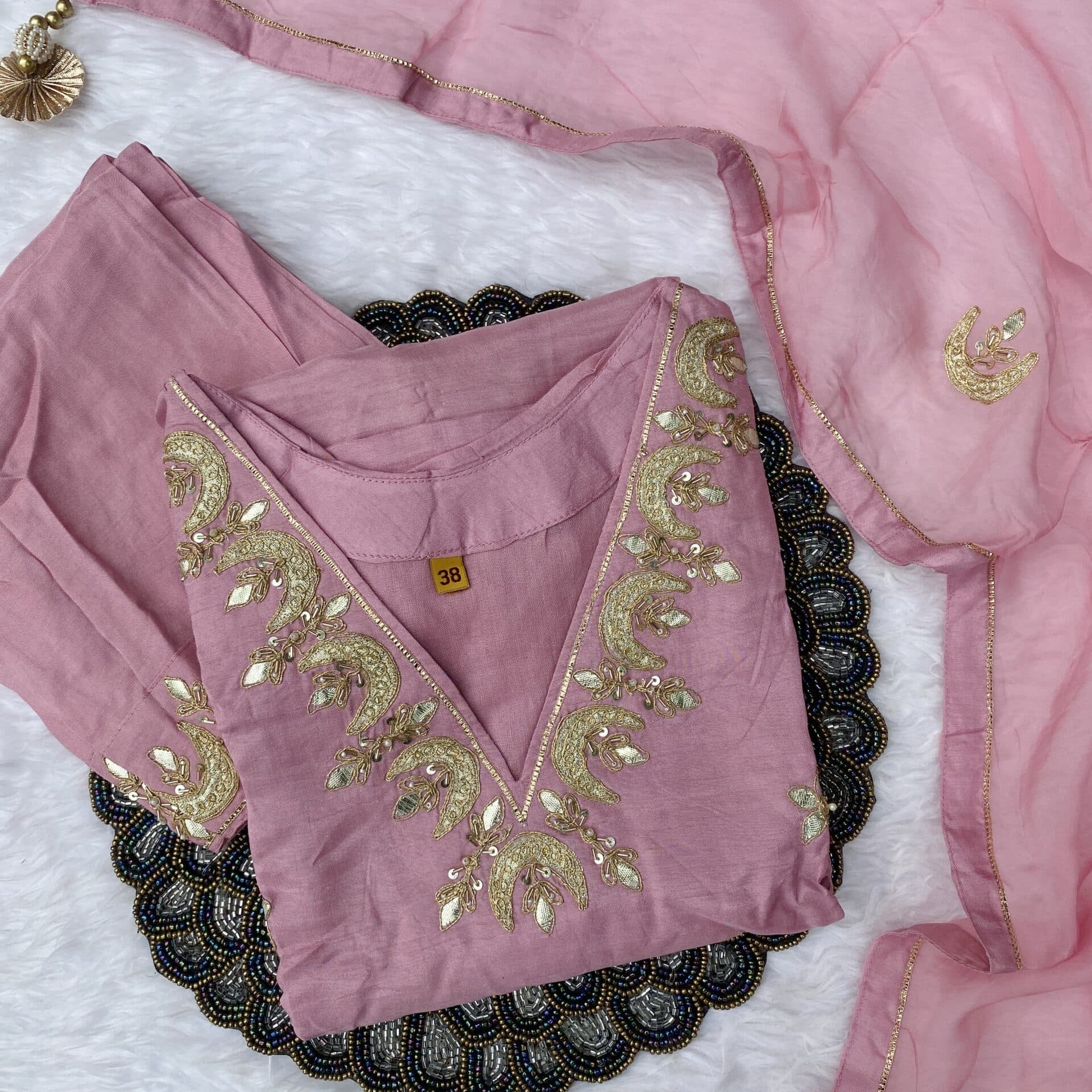 “Chandni” A very beautiful handwork dola silk set