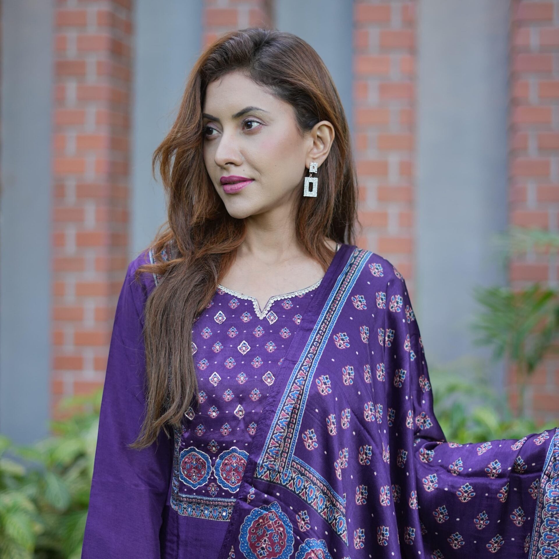 “Arya” Russian silk kurti bottom with gajji silk dupatta set