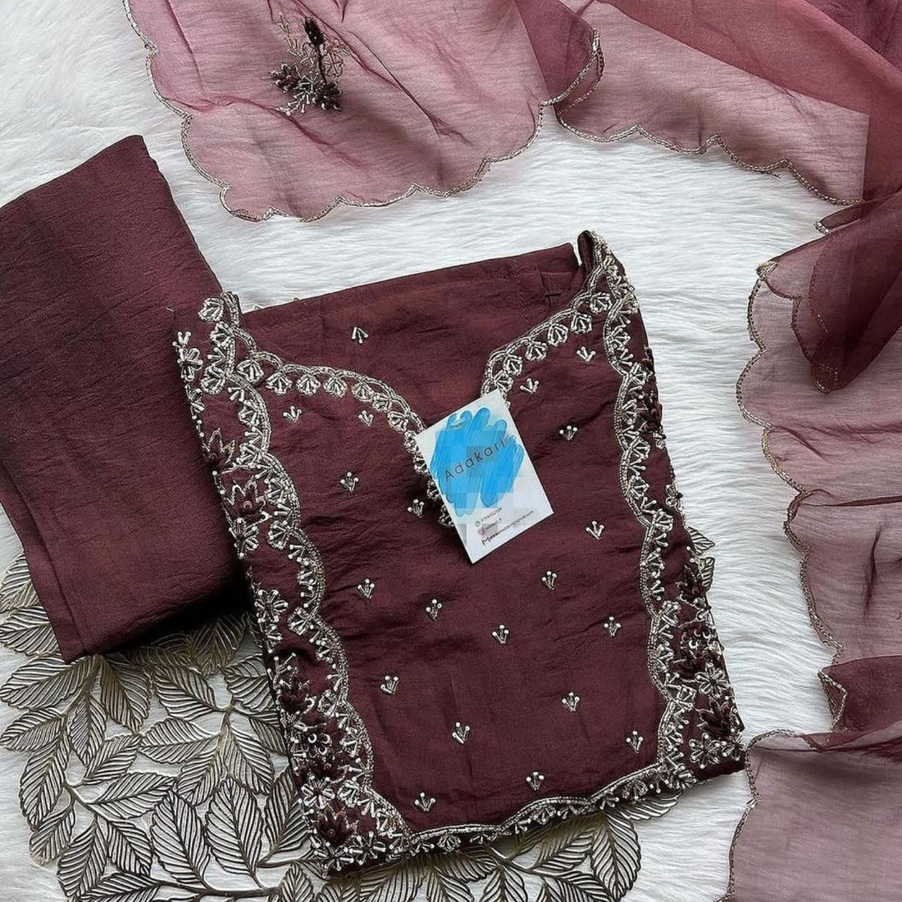 “Madhuri” Beautiful Cutdana Work Kurta Set