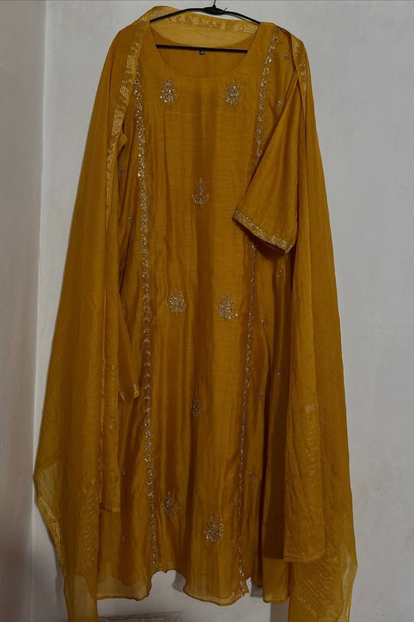 “Ujjwal” Trending Mul Chanderi A Line Suit set 🛍️