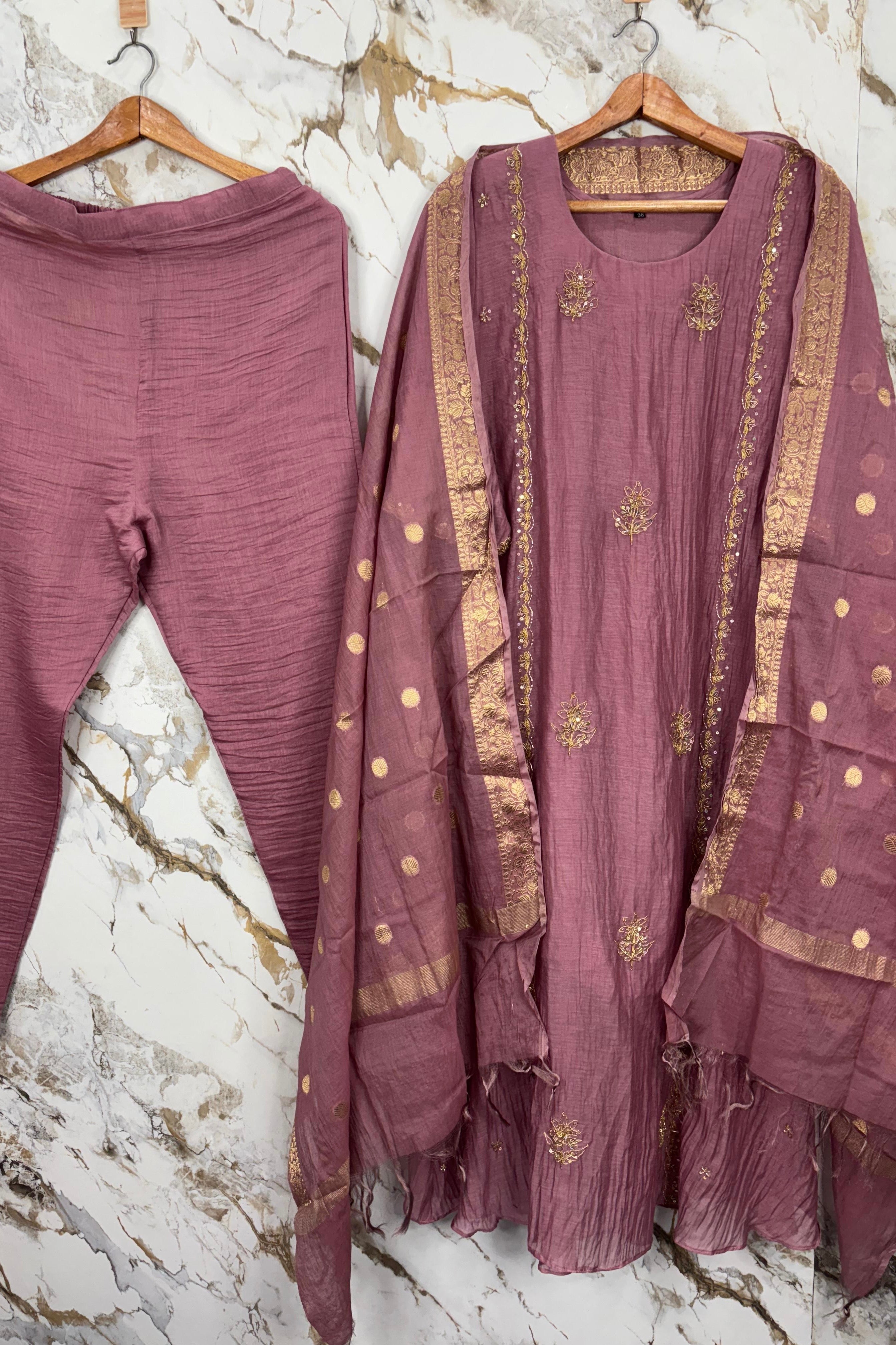 “Ujjwal” Trending Mul Chanderi A Line Suit 🛍️