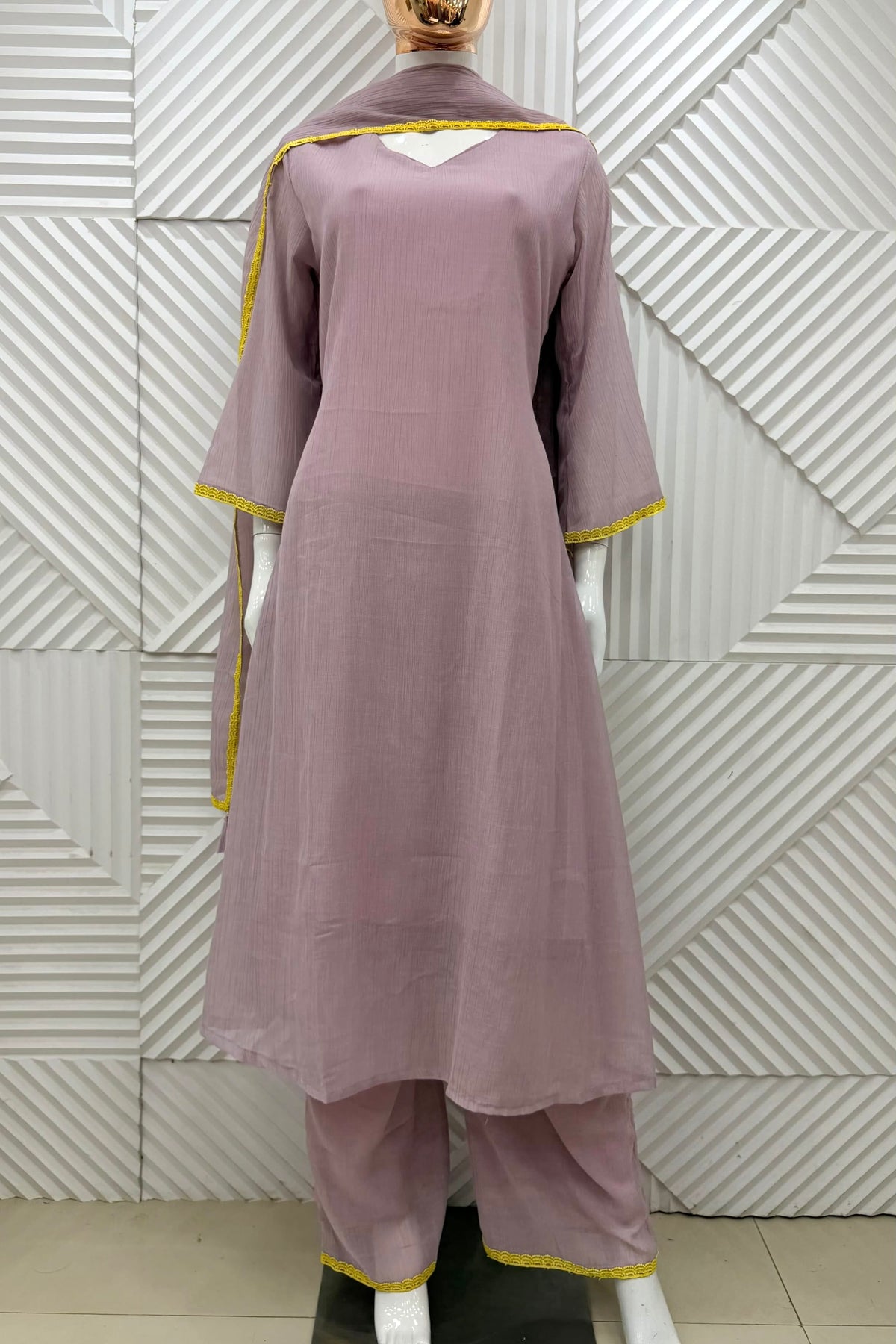 ✨ Dayna” Premium Crushed Chanderi A Line kurta set