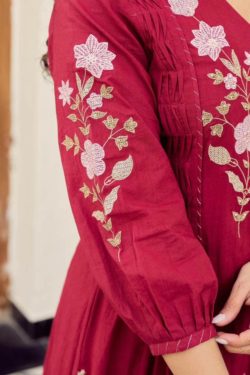 ✨”Dipali – Premium Cotton A-Line Kurta Set