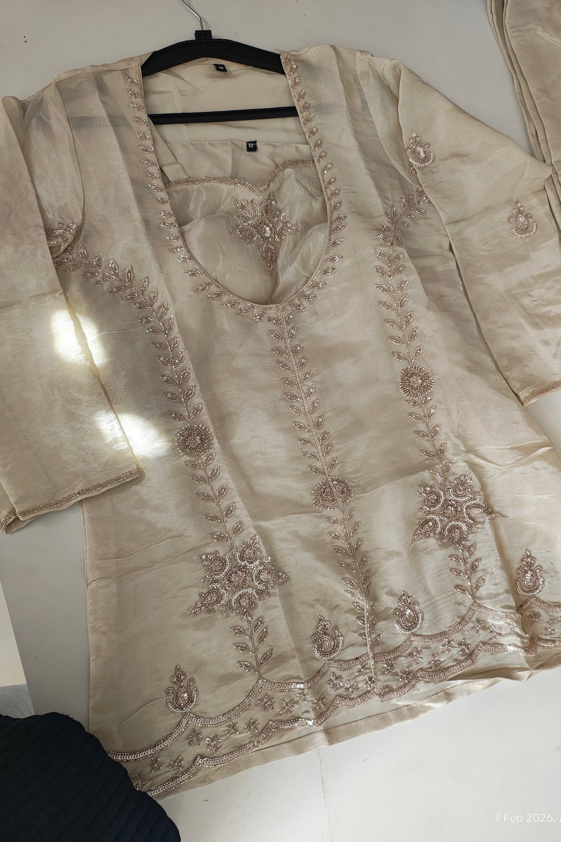 Zarah - Shimmer Tissue Short Kurta Bottom set