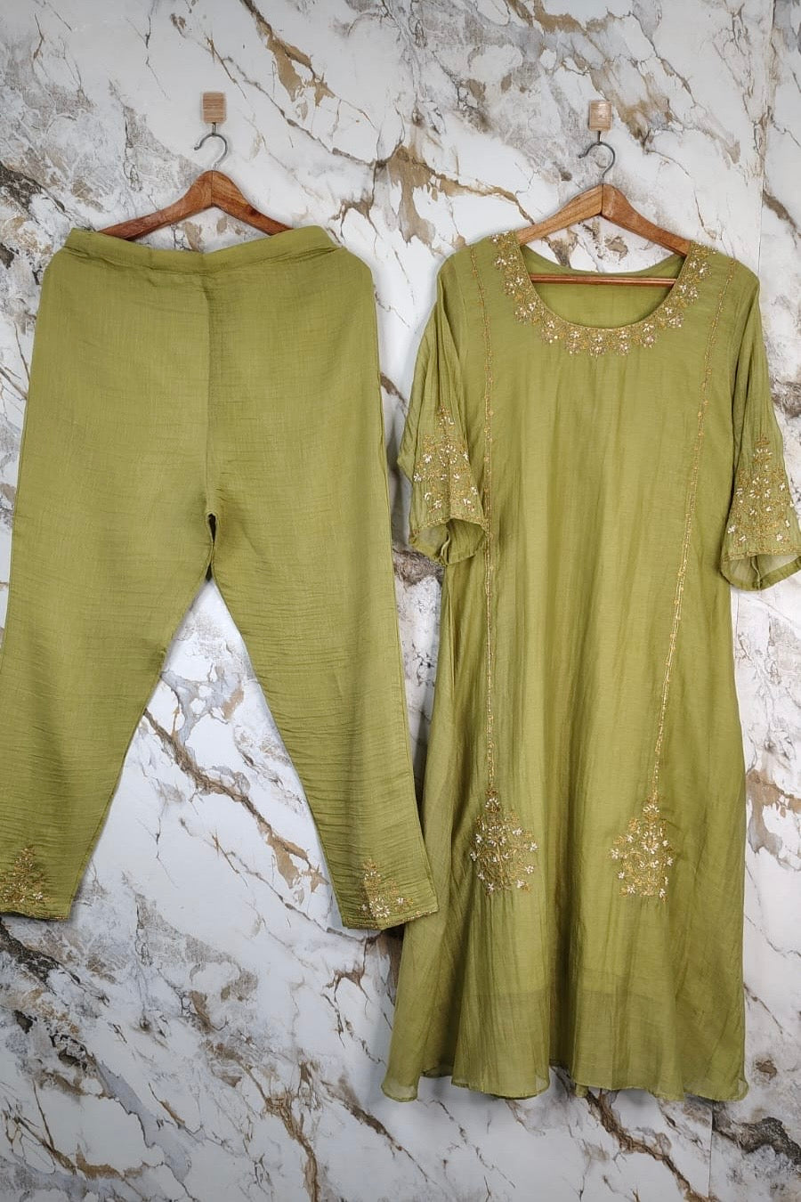 💕”Nayra – Premium Mul Chanderi A-Line Kurta Set