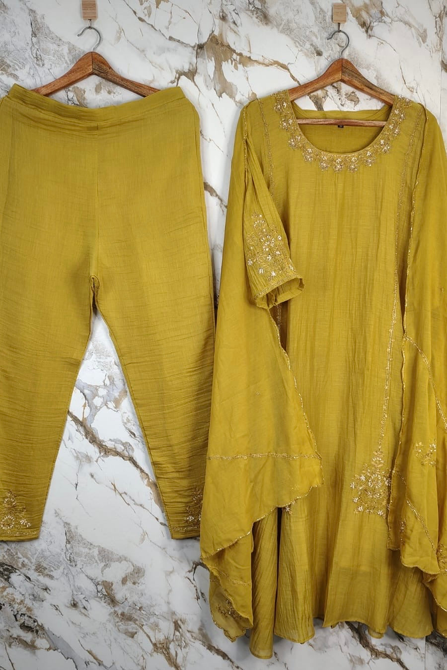 💕”Nayra – Premium Mul Chanderi A-Line Kurta Set