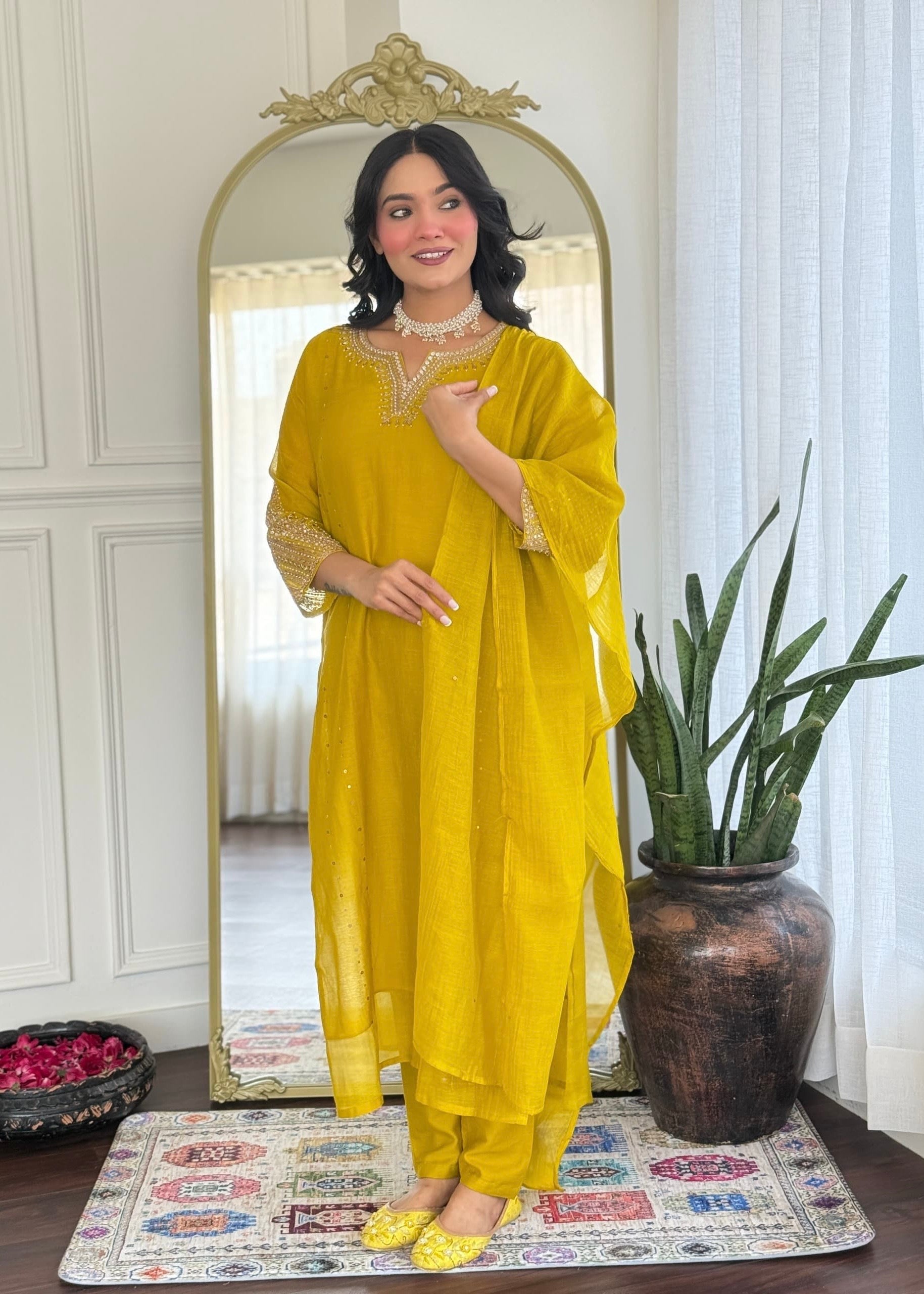 “KIARA” Premium Mul Chanderi Anarkali kurta set