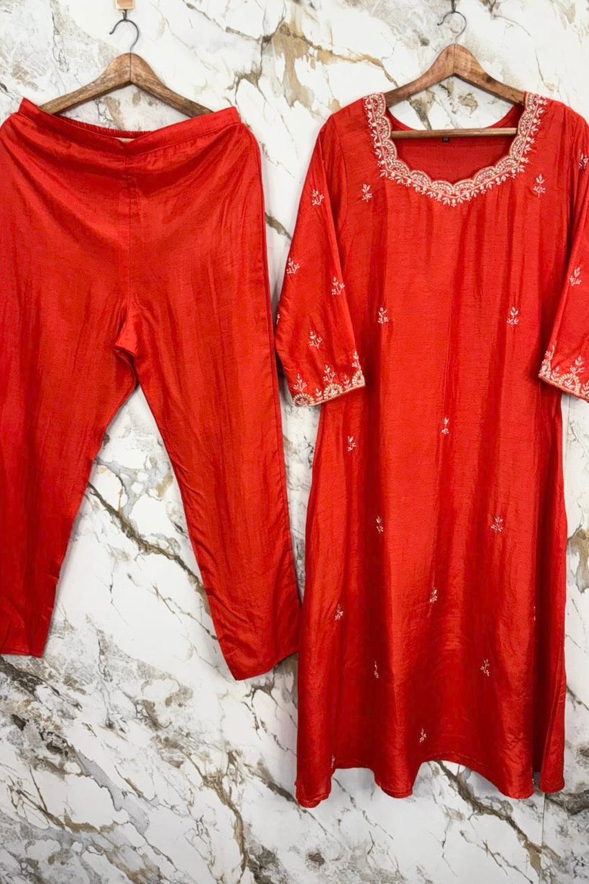 ✨ “Luxe – Premium Dola Silk A-Line Kurta Set