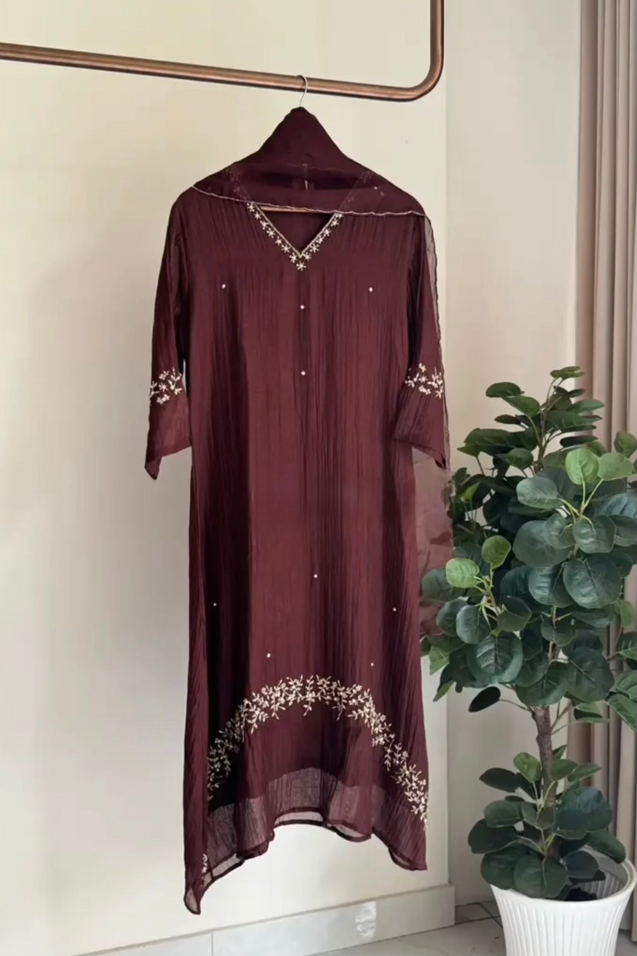 ✨”Parwaz – Premium Mul Chanderi A-Line Kurta Set