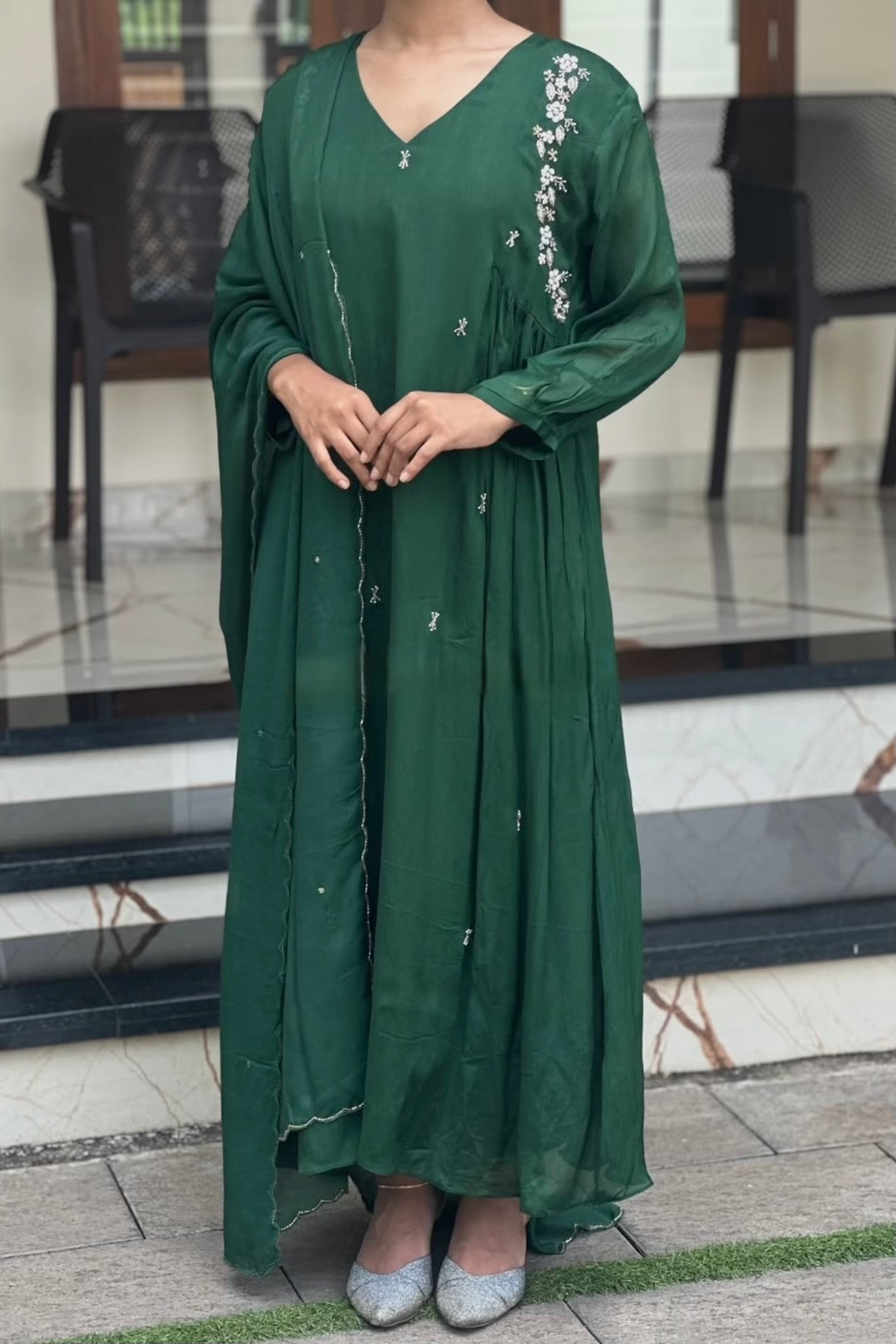 “Zayna” Premium Chinnon anarkali kurta set