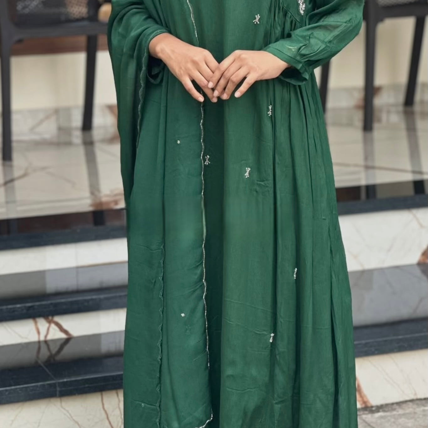 “Zayna” Premium Chinnon anarkali kurta set