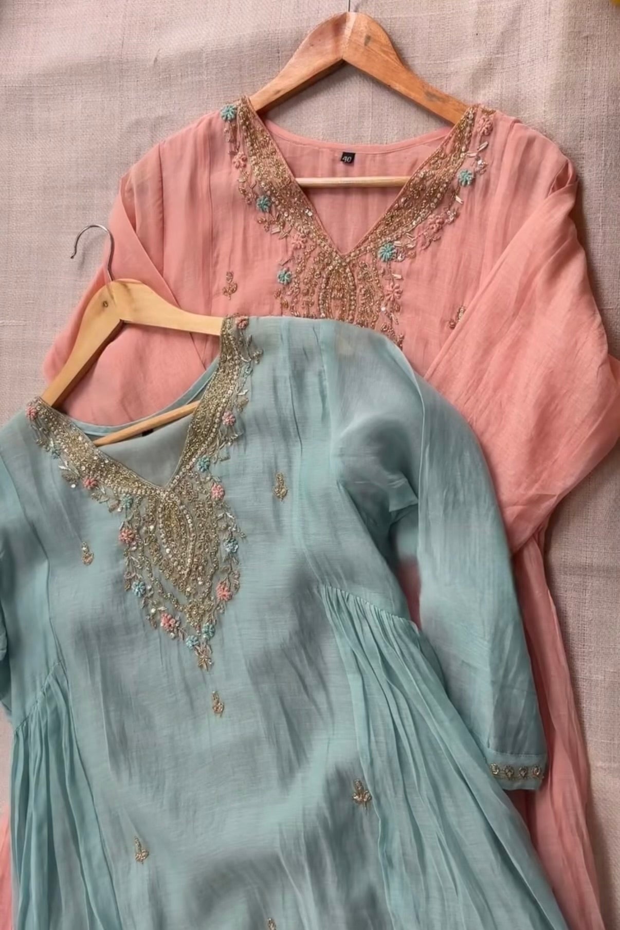 “Ziva” Pure Mul-Chanderi Party wear A Line suit set