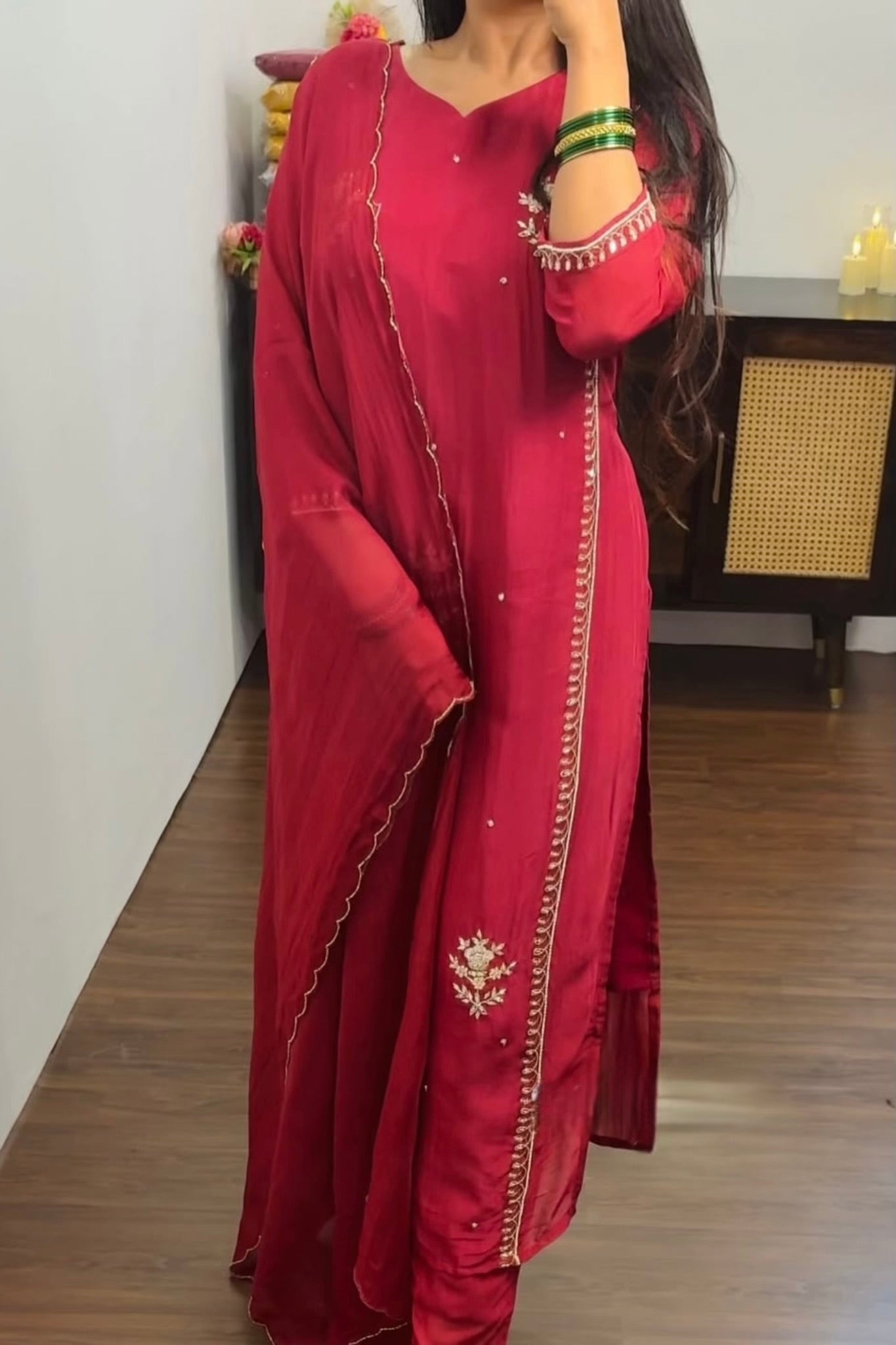 “Ujjwal” Trending Organza Viscose Suit Set