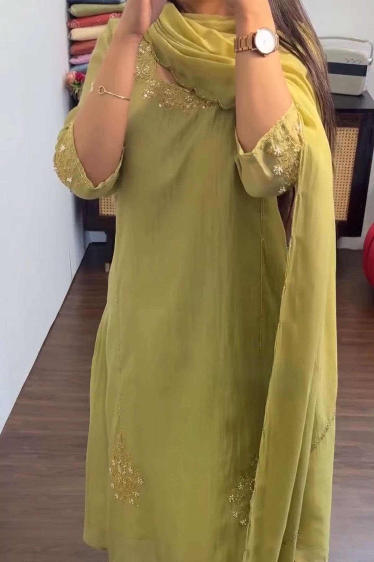 💕”Nayra – Premium Mul Chanderi A-Line Kurta Set