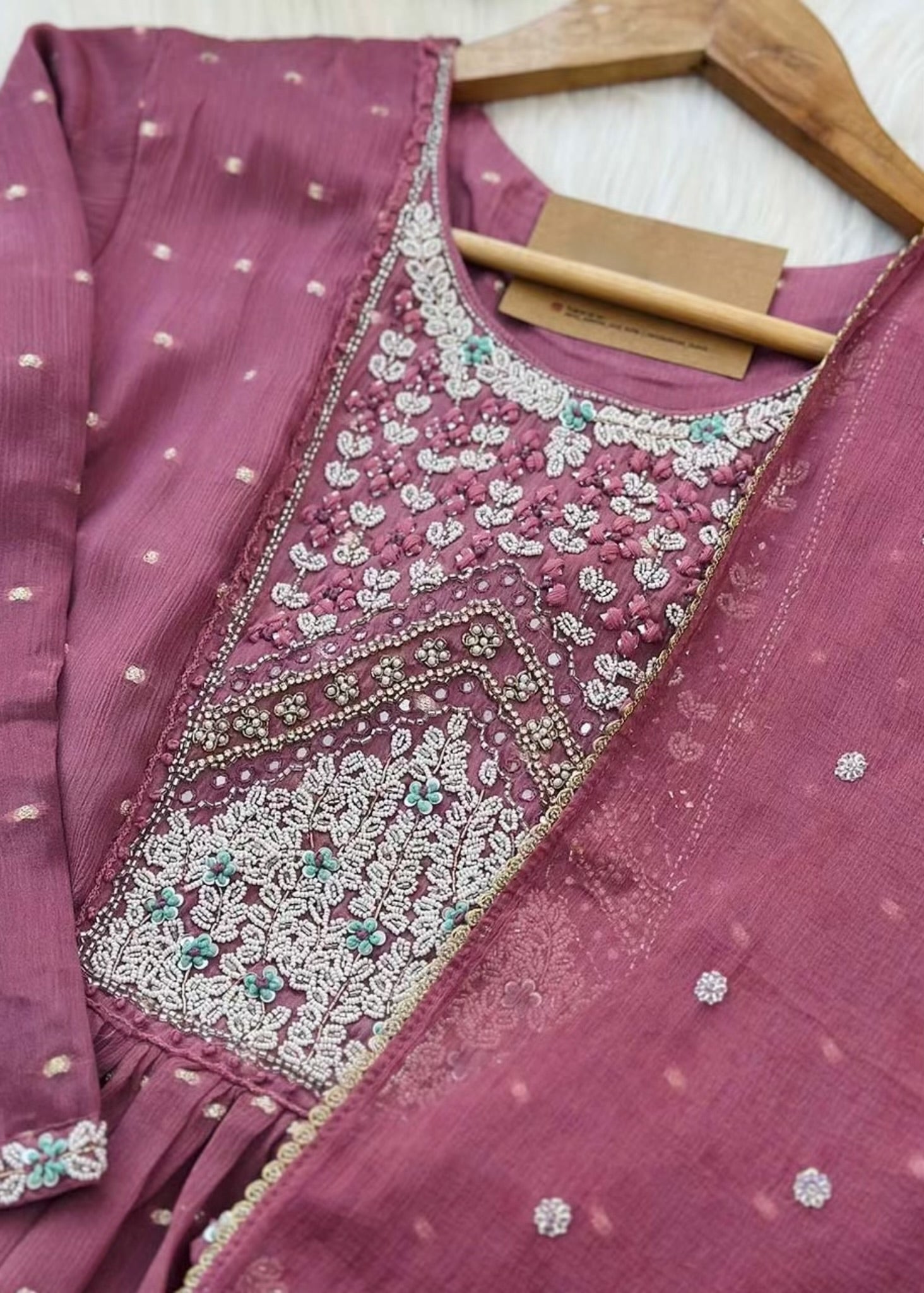 “HANIYA” Party wear Tissue silk anarkali suit set