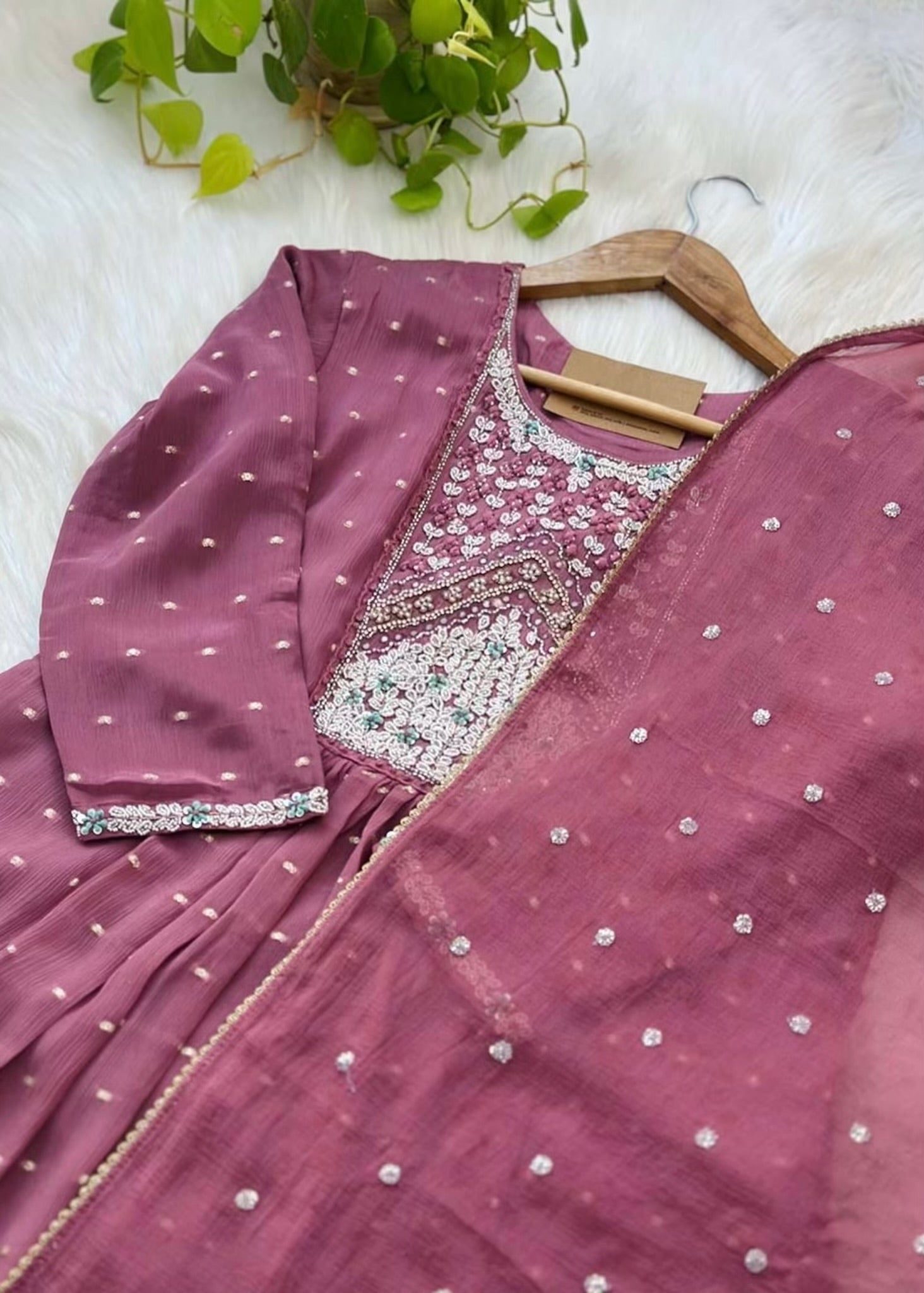“HANIYA” Party wear Tissue silk anarkali suit set