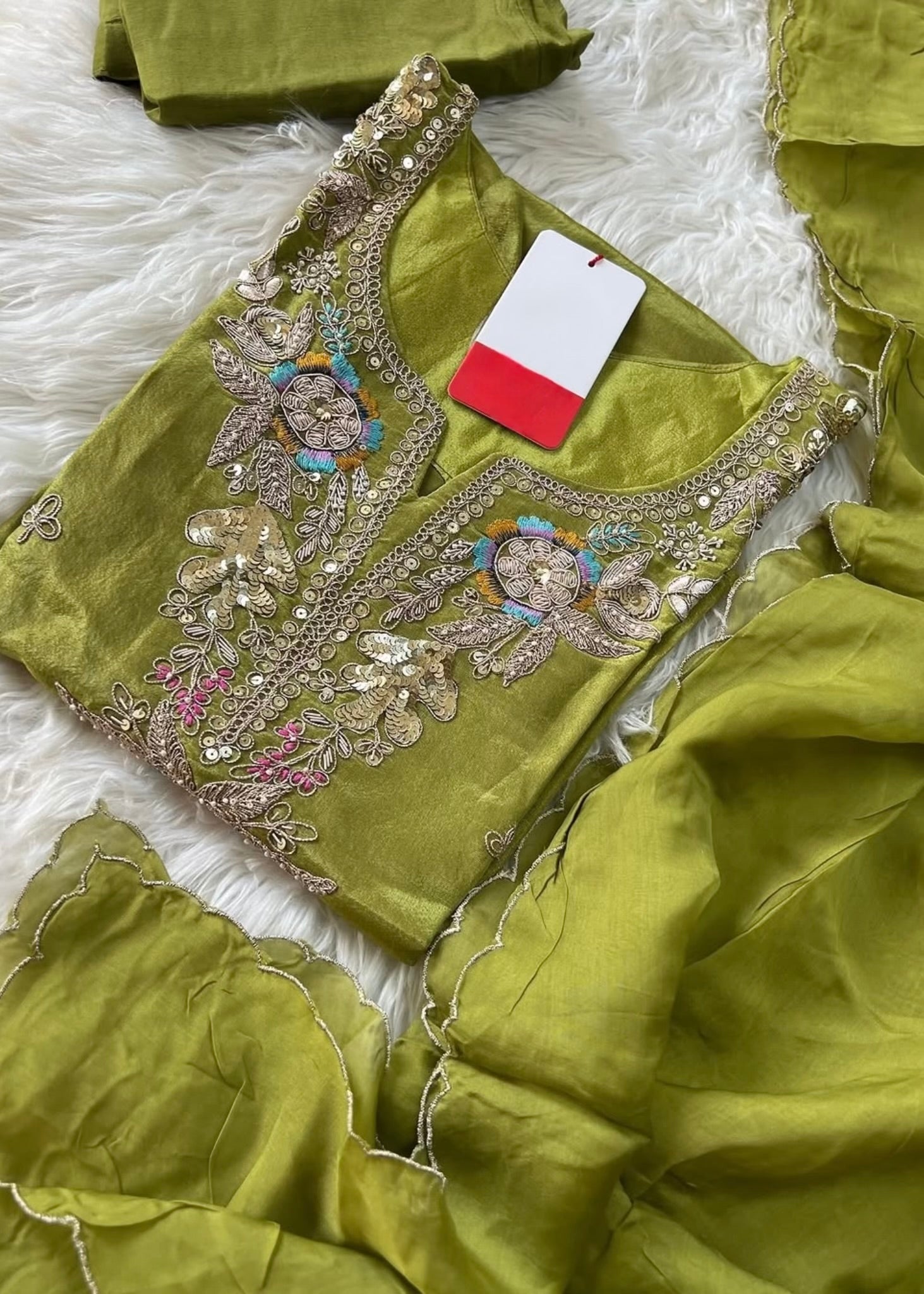 “HAYAT” Premium tissue silk stright kurti bottom with dupatta set