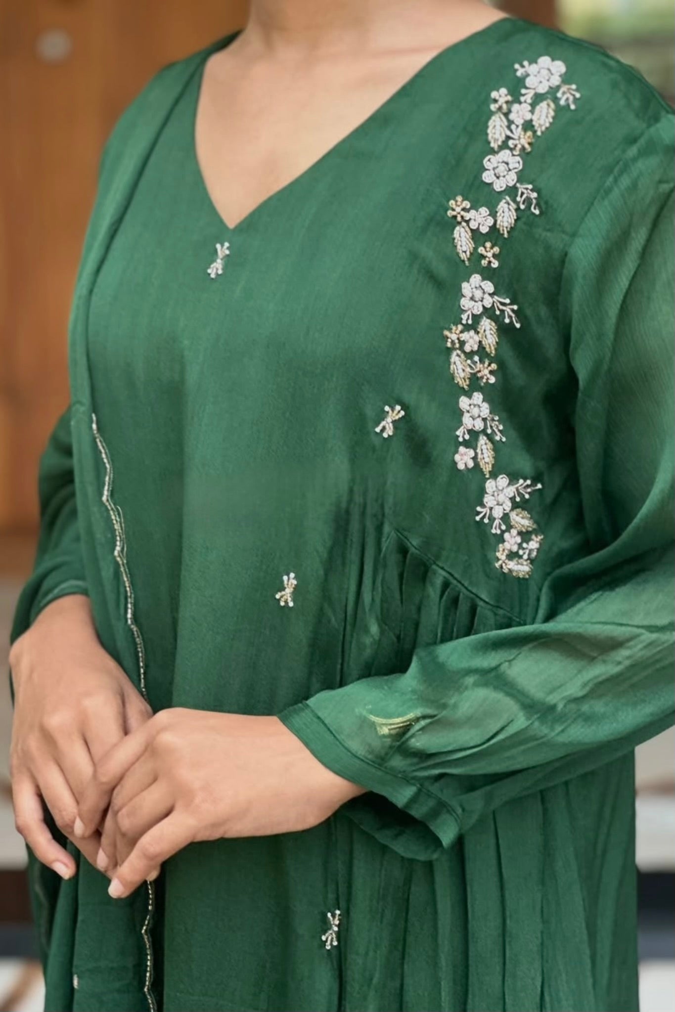 “Zayna” Premium Chinnon anarkali kurta set