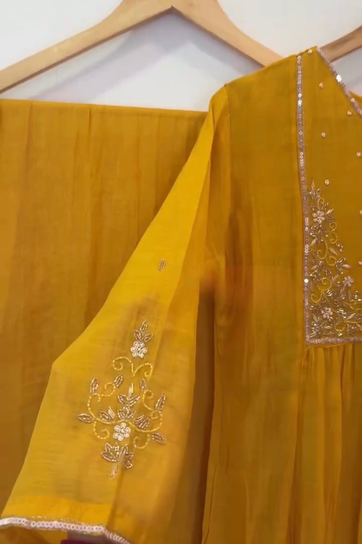 Gulnoor – Mul Chanderi A-Line Kurta Set with Dupatta