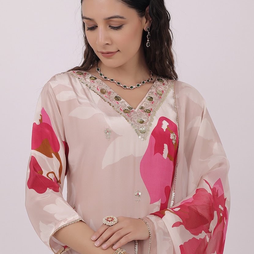 “Misty” Crepe Silk kurti bottom with dupatta set 🛍️